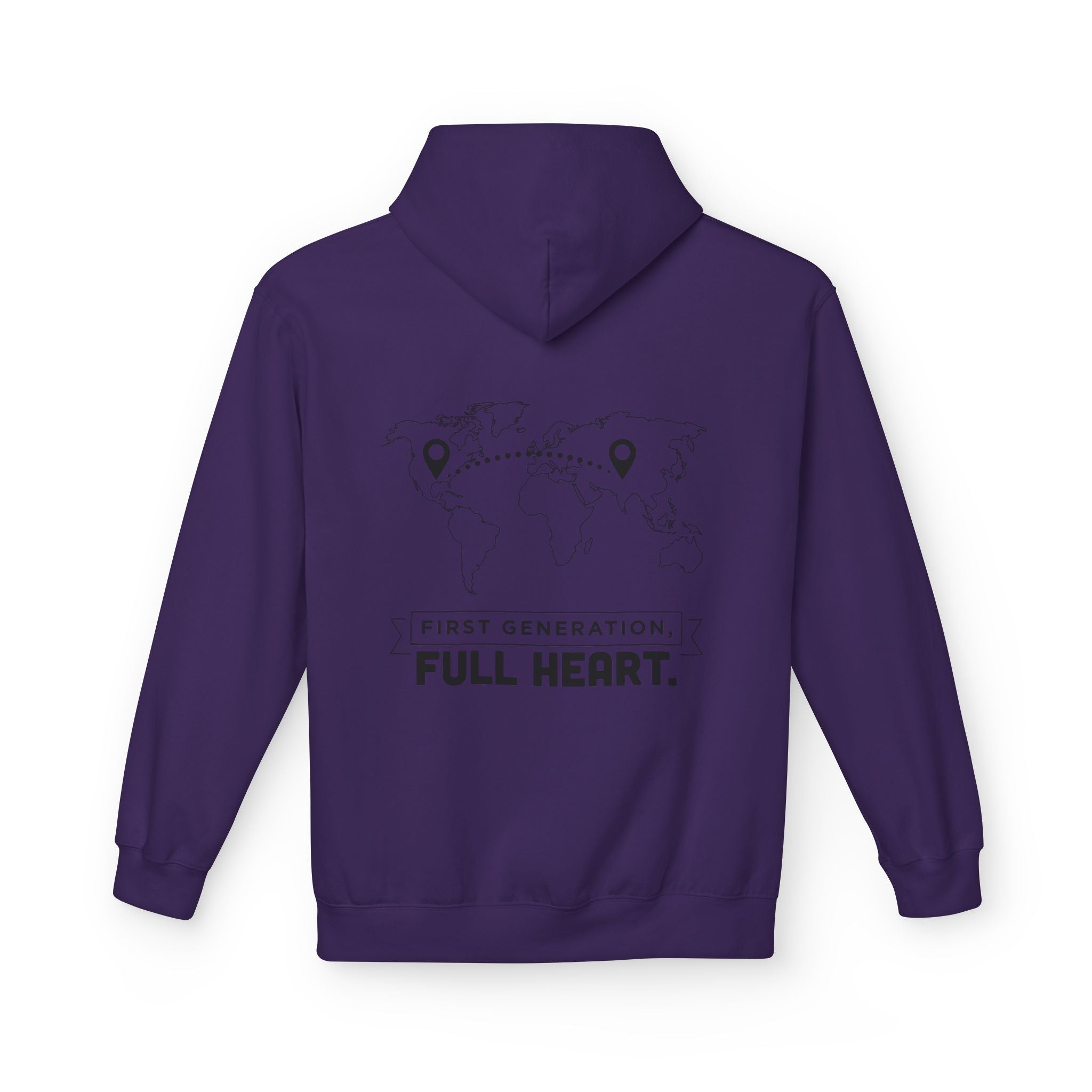 NoCrve 'First Generation, Full Heart' Hoodie — Inspirational Travel Map Pullover