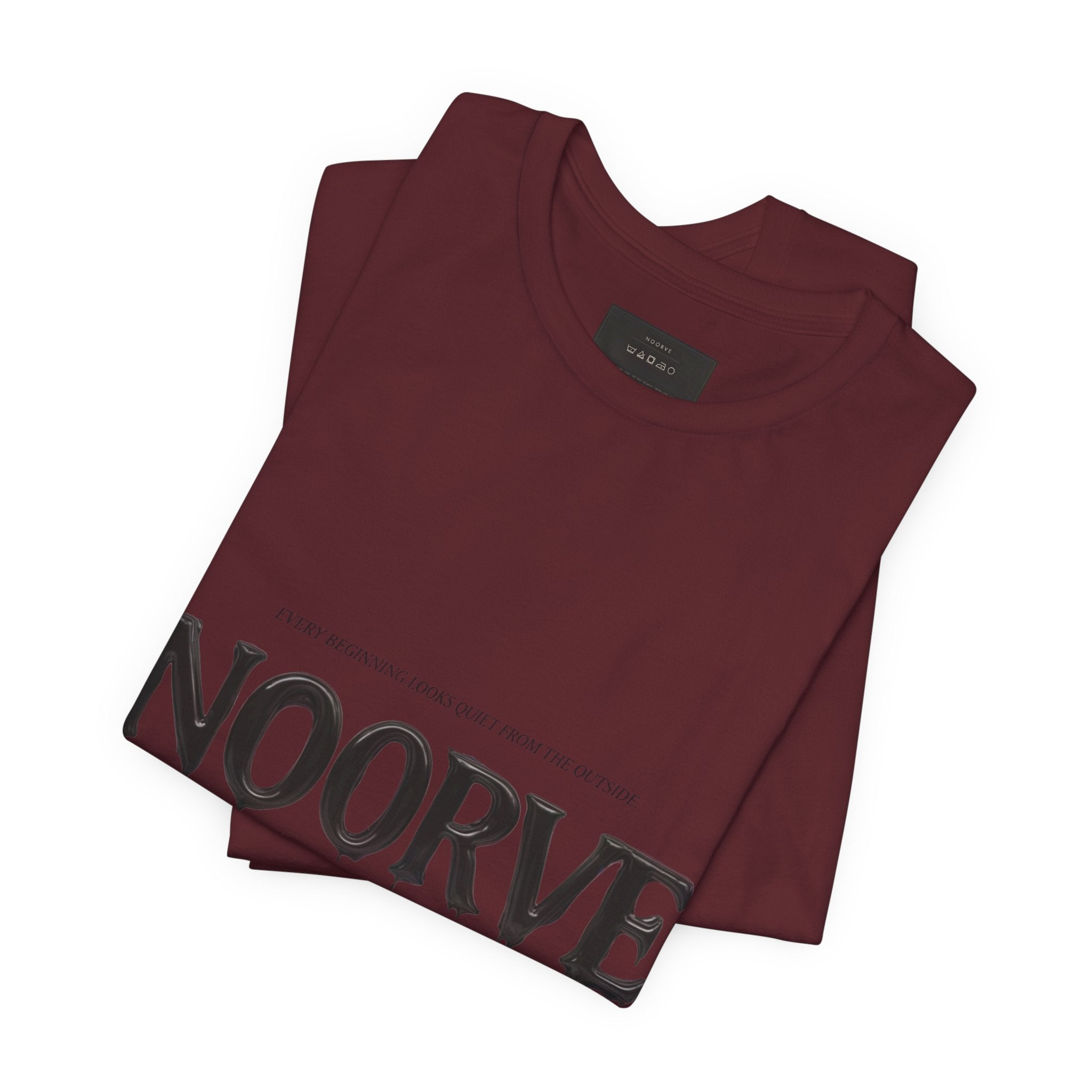 Noorve Drip Logo T-Shirt — Graphic White Tee with Gothic Dripping Text