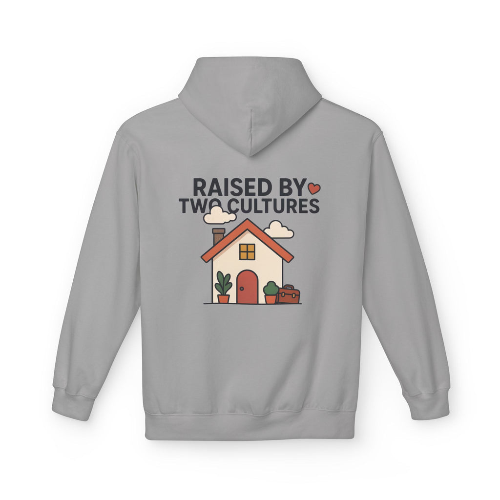 Raised by Two Cultures Hoodie — Multicultural Home Graphic Pullover