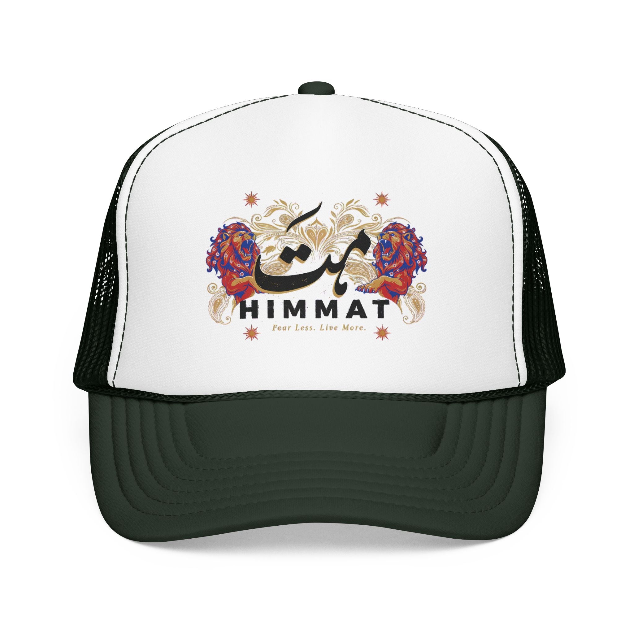 Trucker Hat — Vintage Floral Rose Skull Design (Live Loud, Live More) | Noorve | Hats