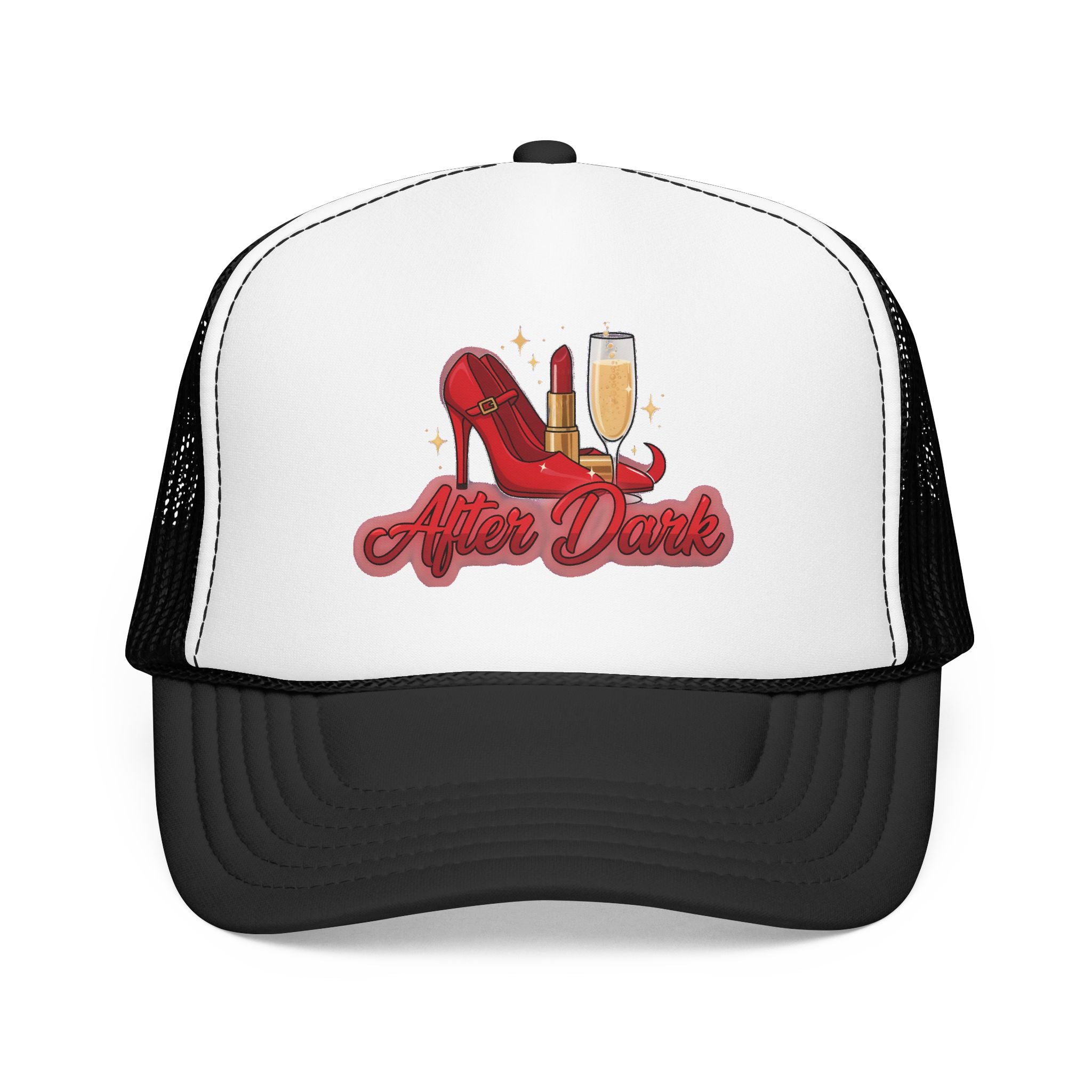 After Dark Trucker Hat — Red Heels & Champagne Foam Cap | Noorve | Hats