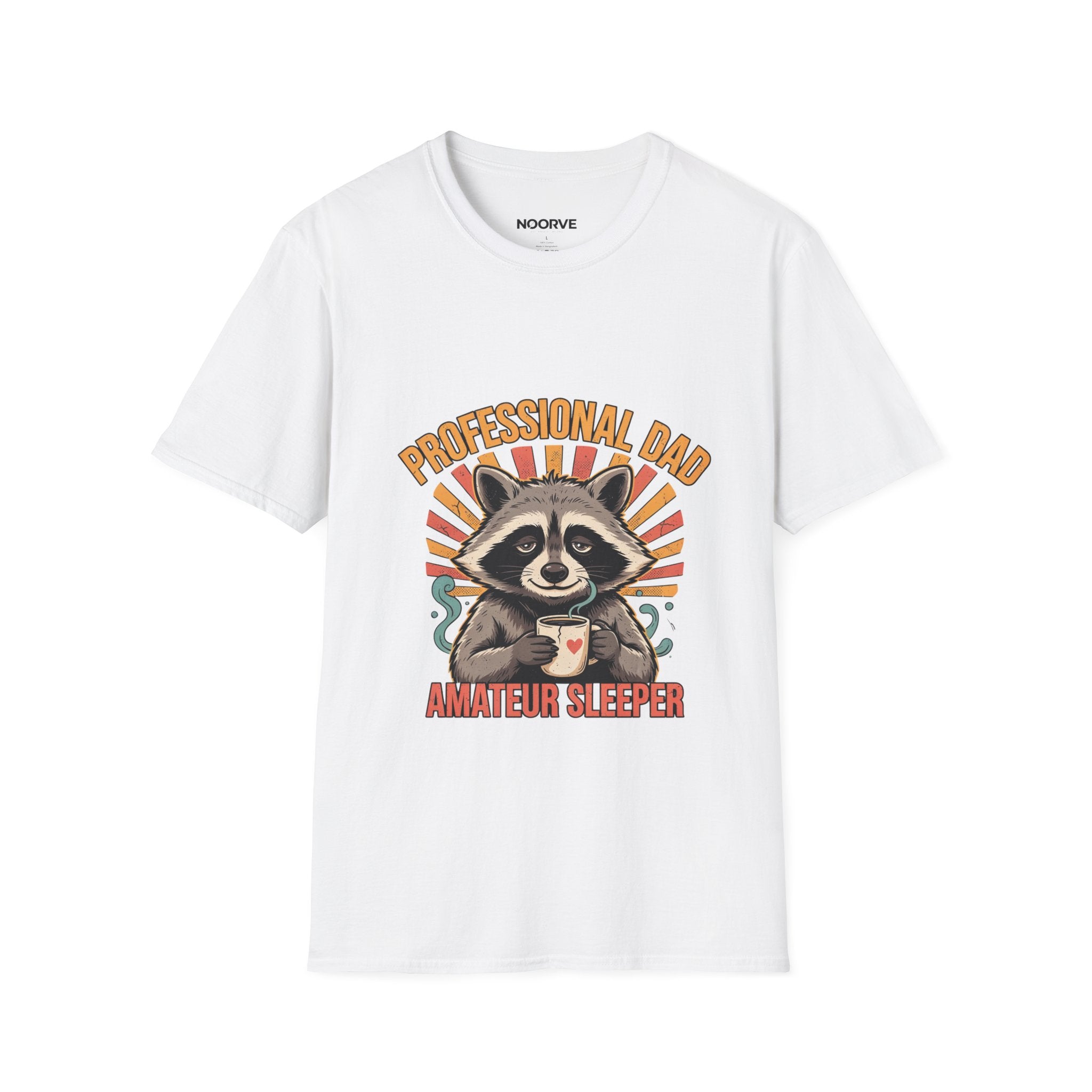 Dad T-Shirt – “Professional Dad, Amateur Sleeper” Cute Raccoon Father’s Day Tee