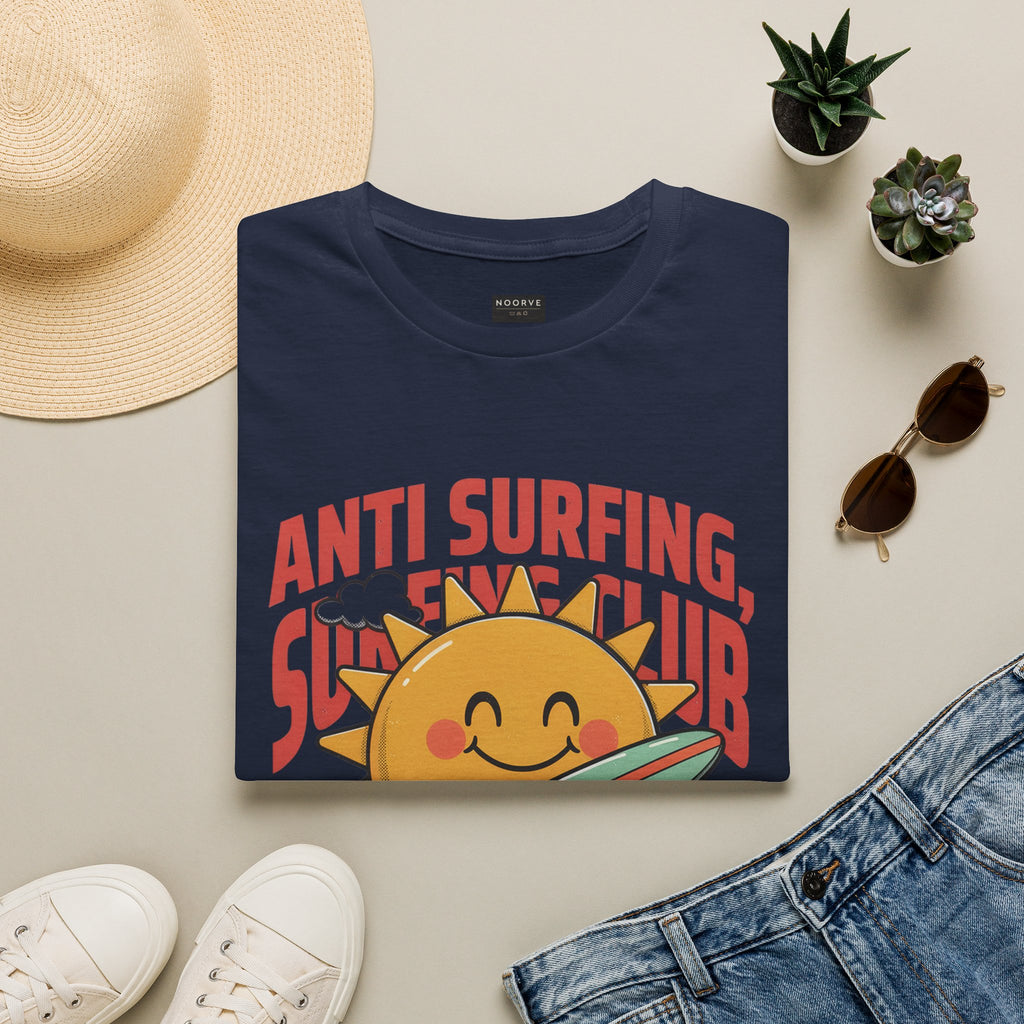 Anti Surfing Sun Club T-Shirt — Funny Retro Surfing Graphic Tee | Noorve | T-Shirt