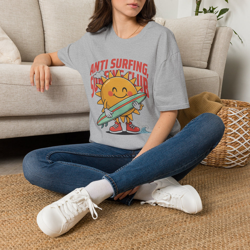 Anti Surfing Sun Club T-Shirt — Funny Retro Surfing Graphic Tee