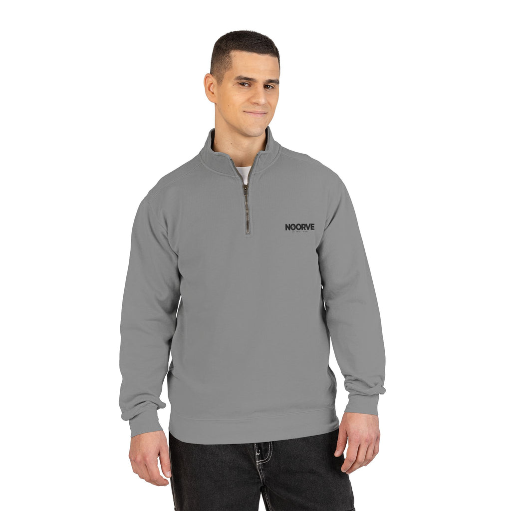 Quarter-Zip Sweatshirt — "Midnight Snack Crew" Raccoon Graphic