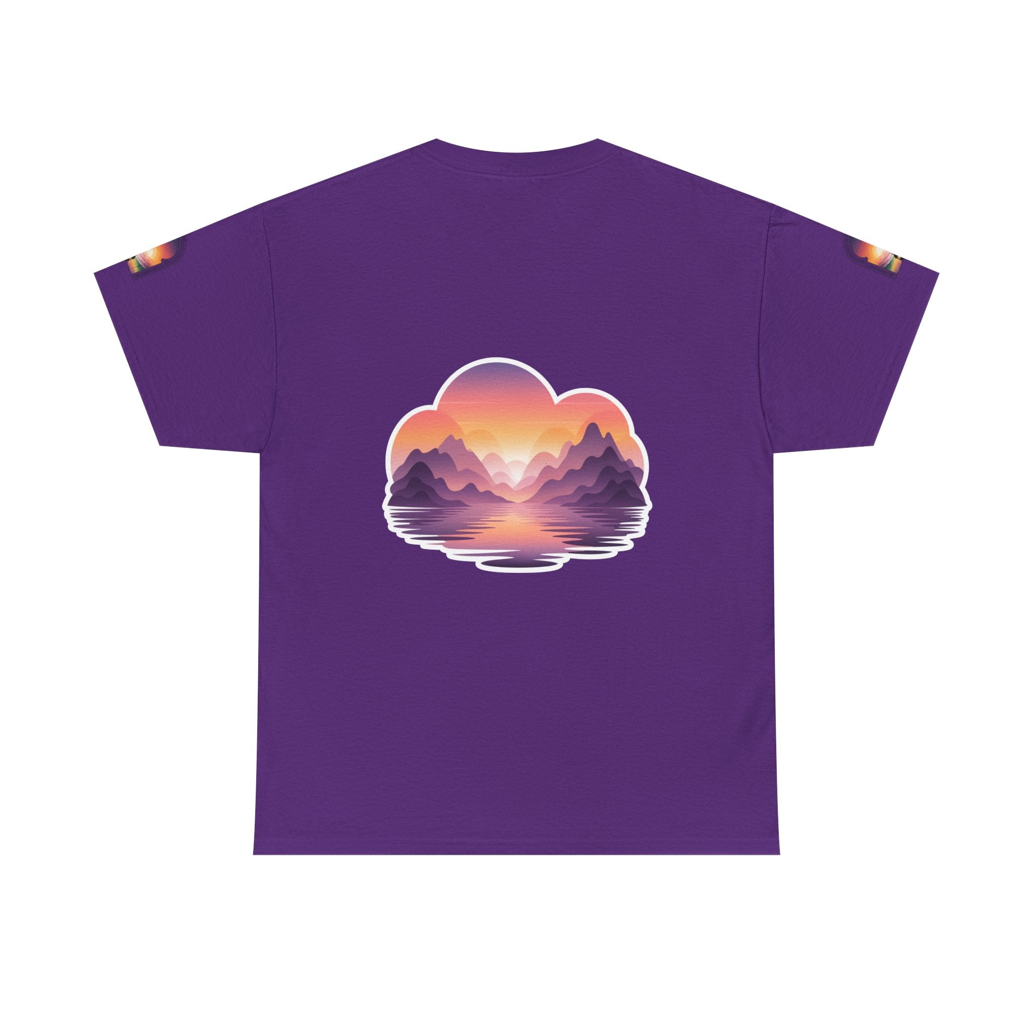 Sunset Mountain Landscape Tee - Retro Nature Graphic T-Shirt