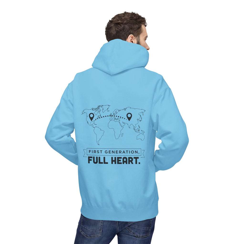 NoCrve 'First Generation, Full Heart' Hoodie — Inspirational Travel Map Pullover