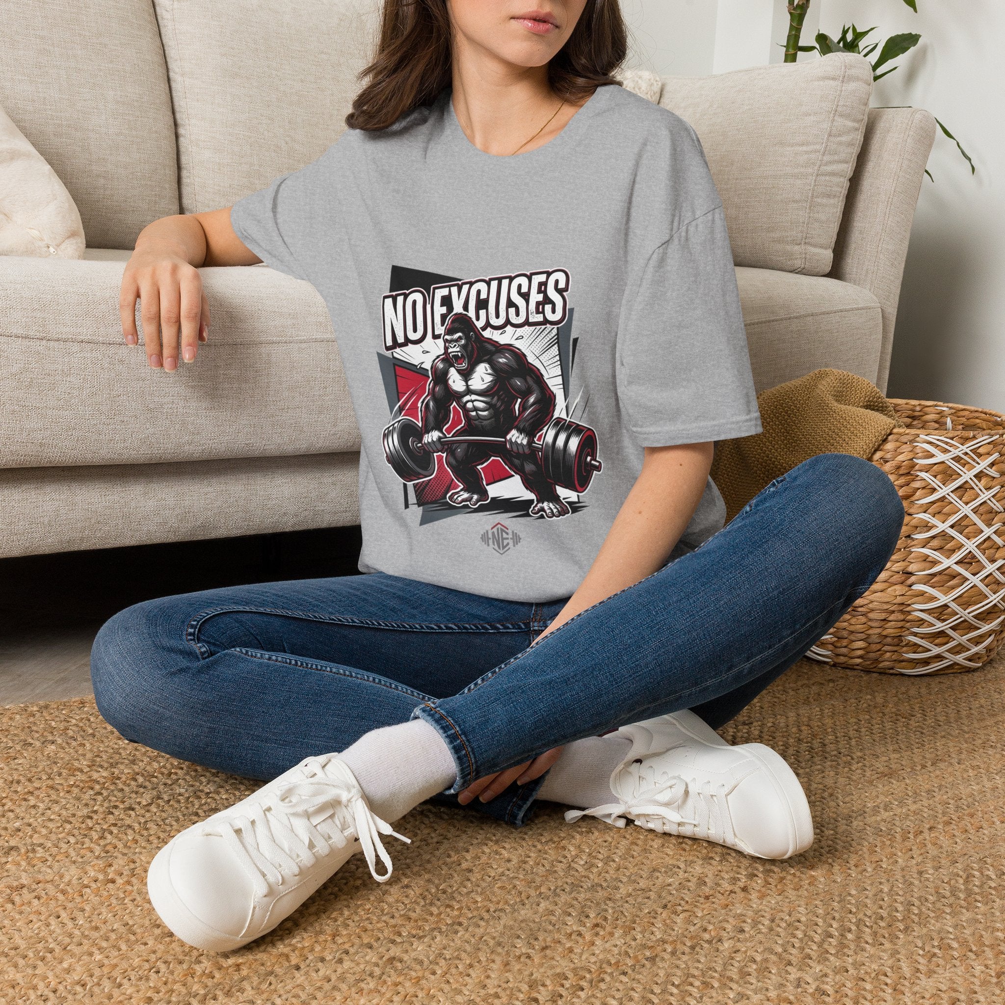No Excuses T-Shirt — Motivational Gym Gorilla Fitness Tee