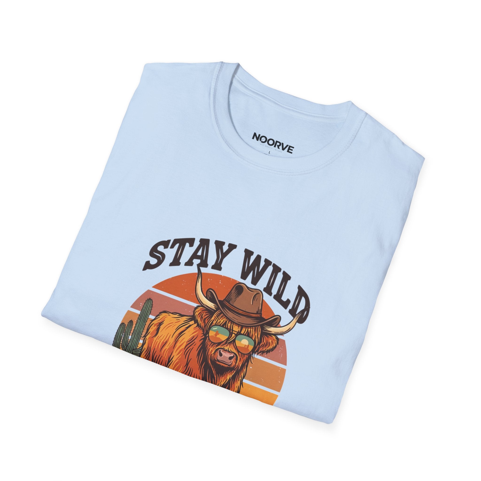 Stay Wild Longhorn T-Shirt — Retro Western Cow Skull Graphic Tee