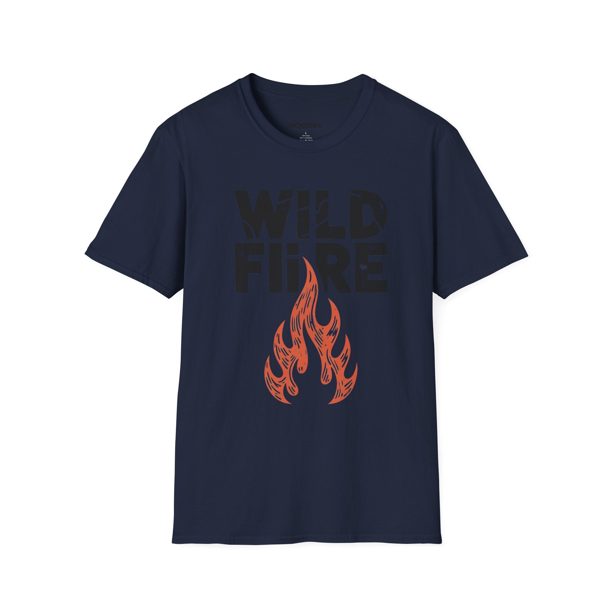 Wild Fire Graphic T‑Shirt — Bold Flame Typography Tee