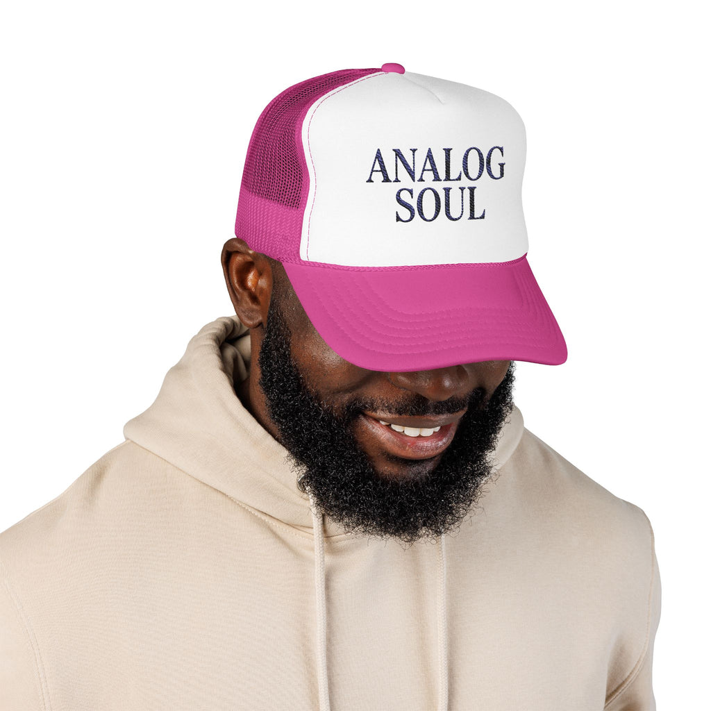 Analog Soul Trucker Hat — Retro Music-Inspired Foam Mesh Cap