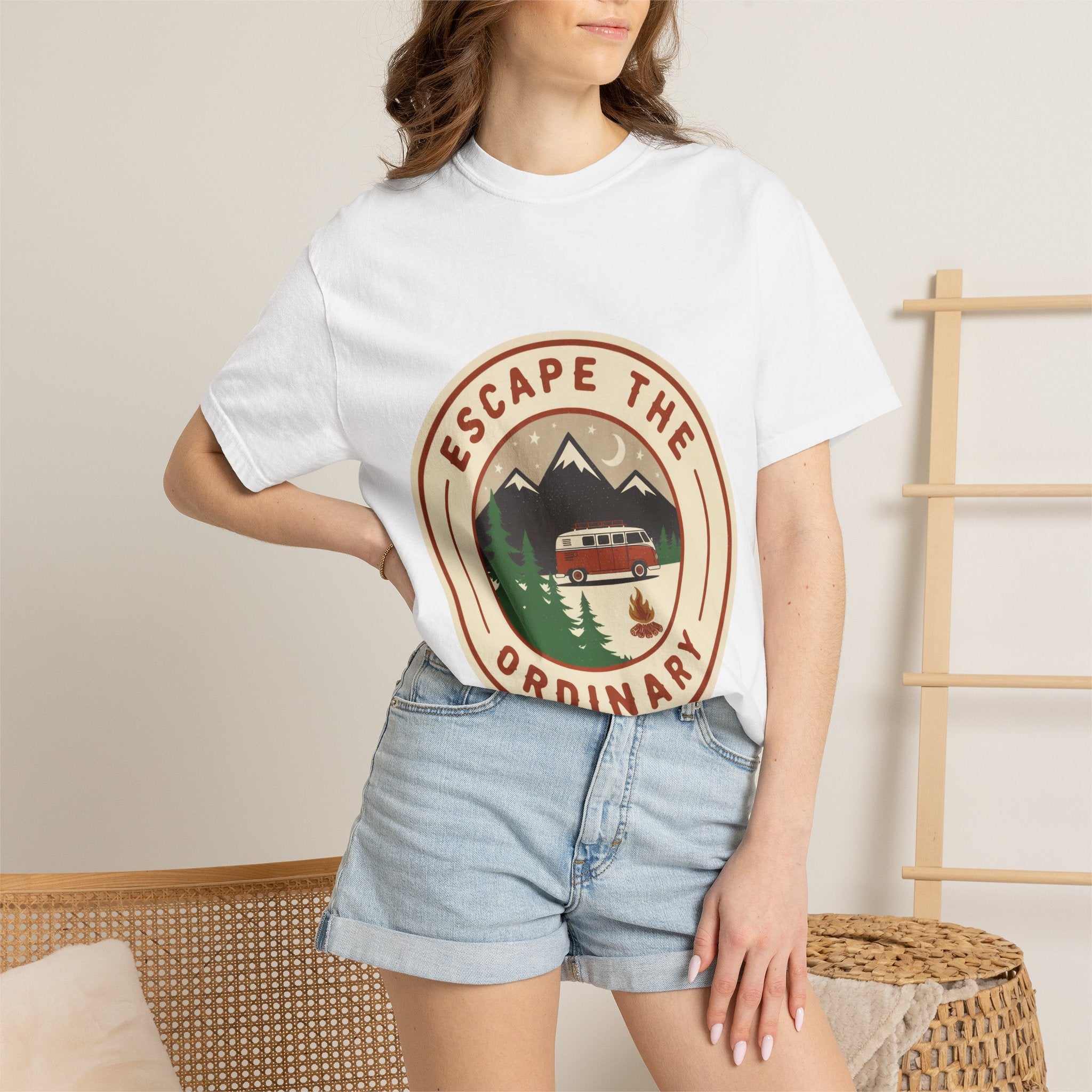 Escape the Ordinary T-Shirt — Vintage Camper Adventure Graphic Tee