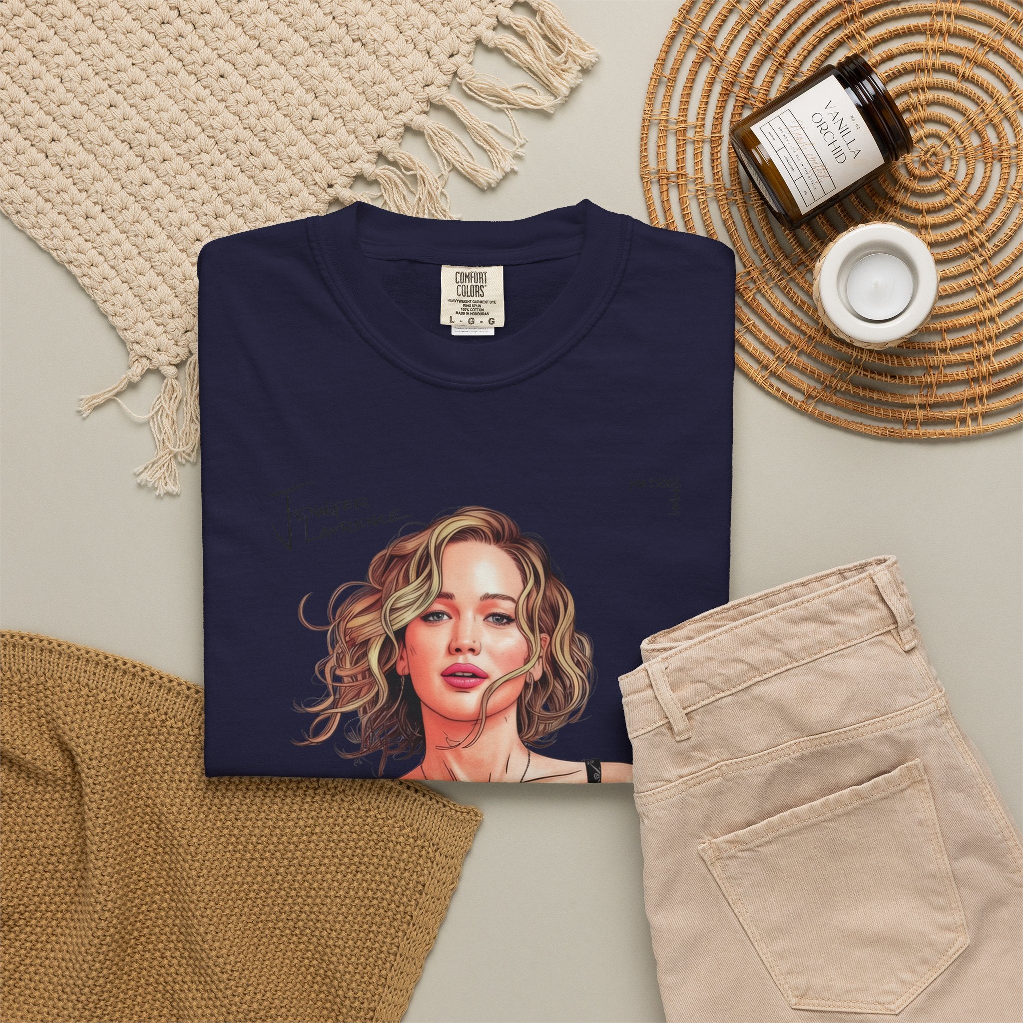 La Vie Est Belle Graphic T-Shirt — Feminine Portrait & Floral Back Print