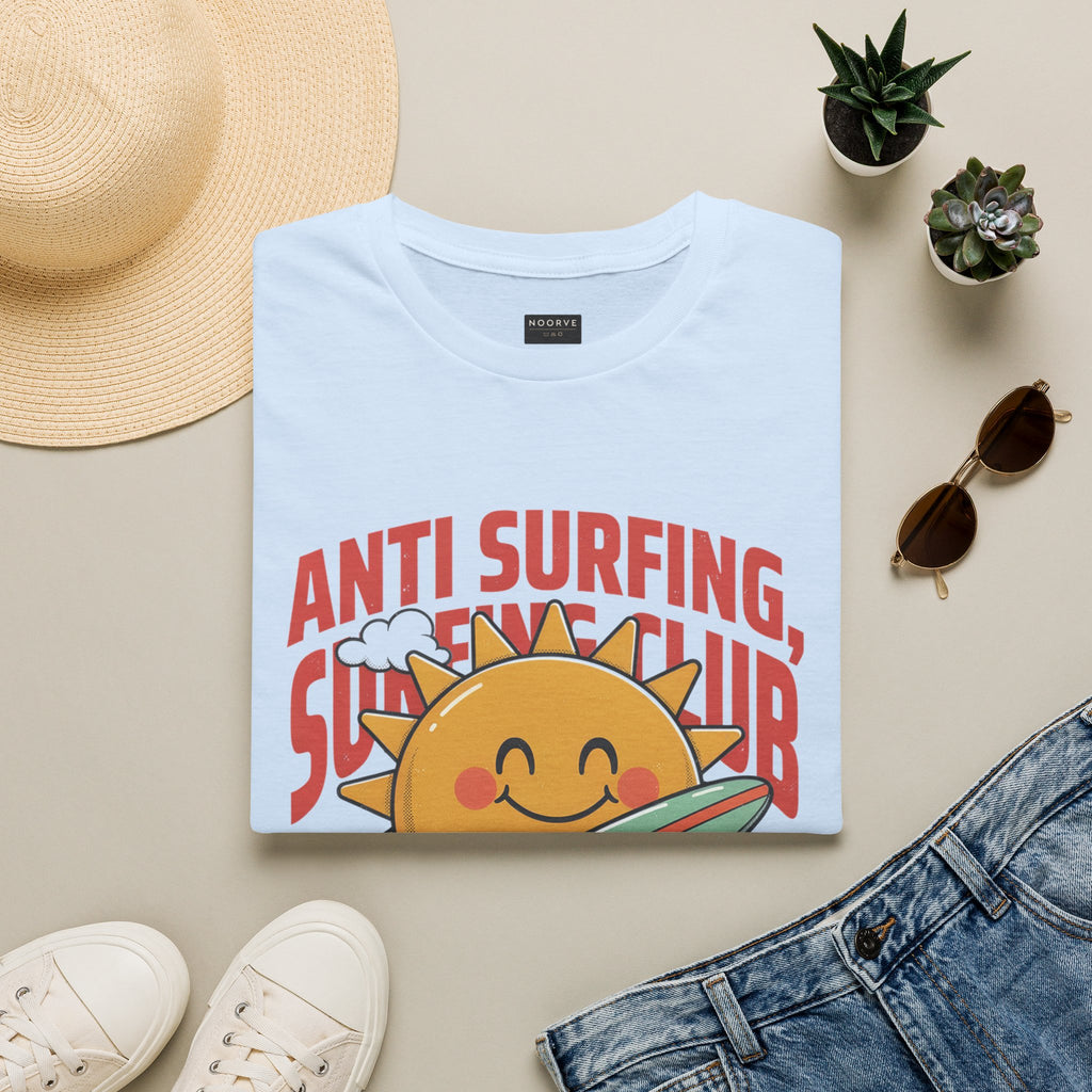 Anti Surfing Sun Club T-Shirt — Funny Retro Surfing Graphic Tee | Noorve | T-Shirt