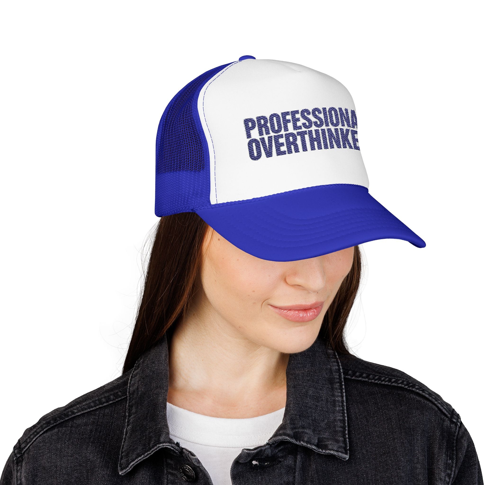 Professional Overthinker Trucker Hat — Funny Foam Mesh Cap