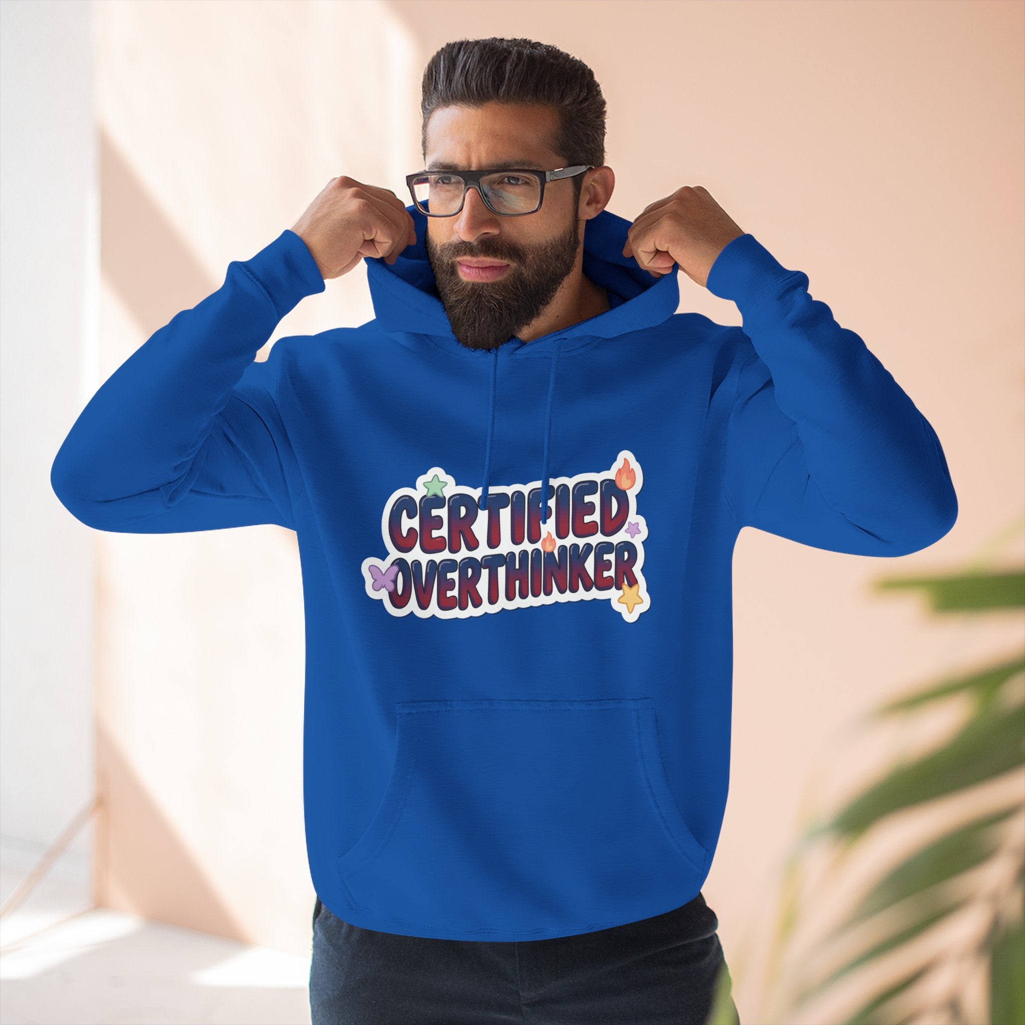 Hoodie — 'Certified Overthinker' & 'Anti Surfing Sun Club' Graphic Pullover | Noorve | Hoodie