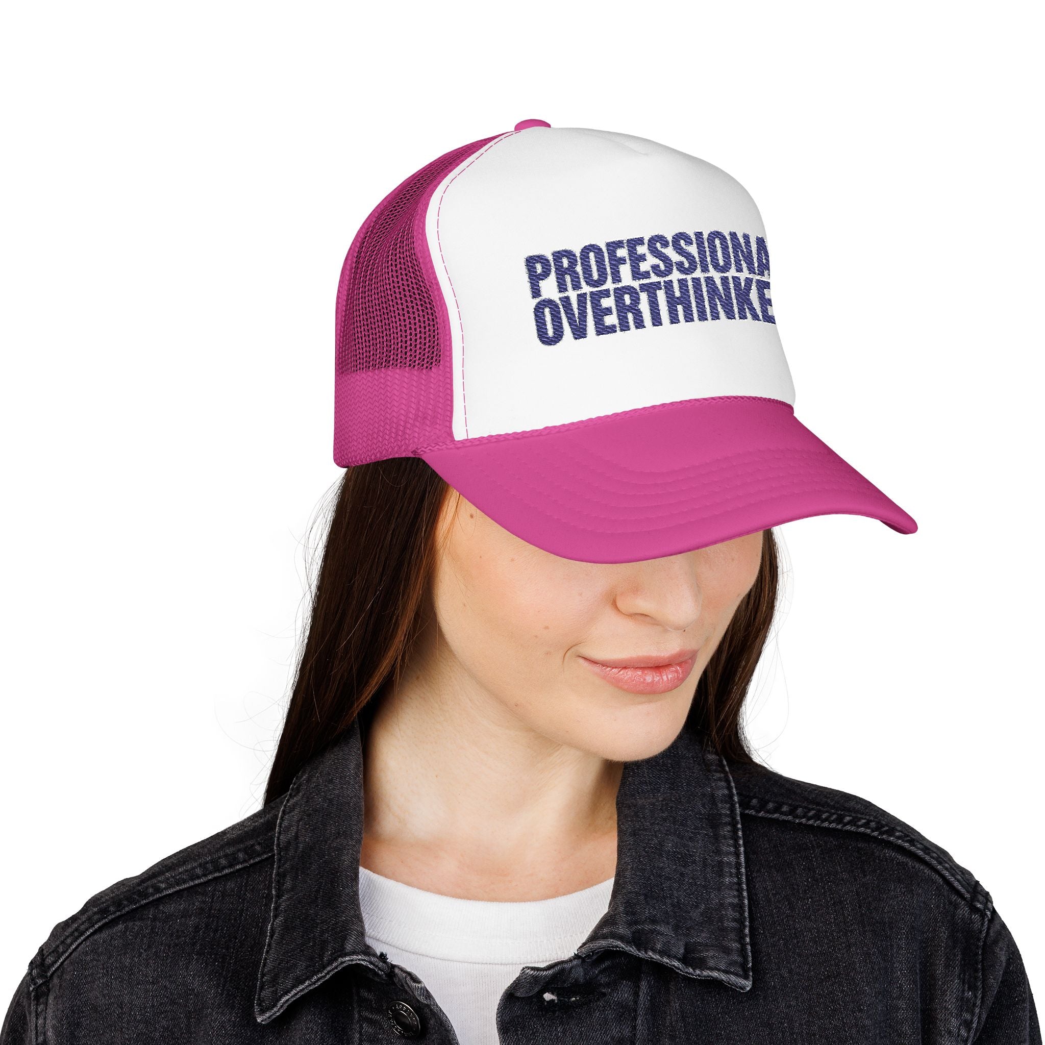 Professional Overthinker Trucker Hat — Funny Foam Mesh Cap