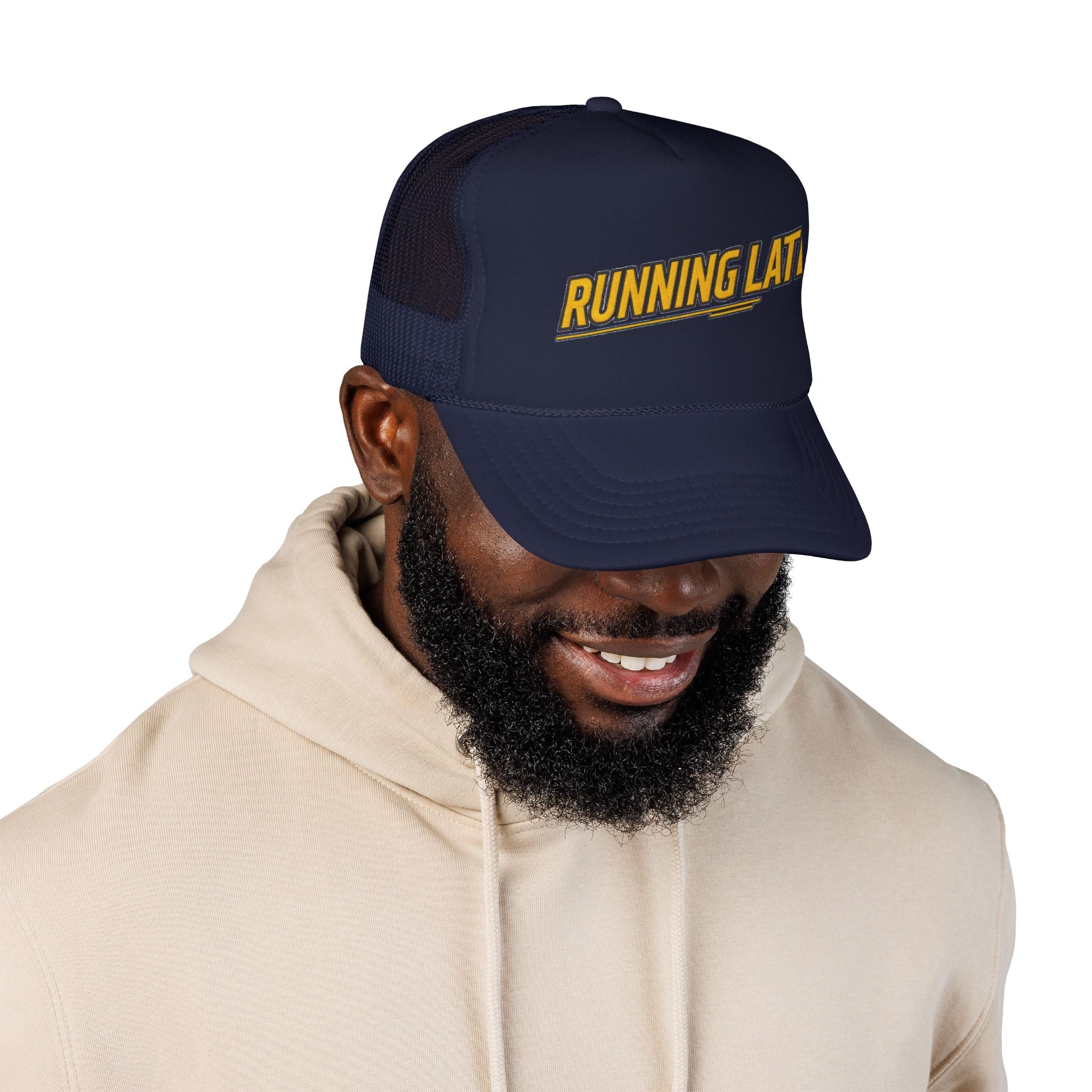 Running Late Trucker Hat — Vintage Mesh Edition