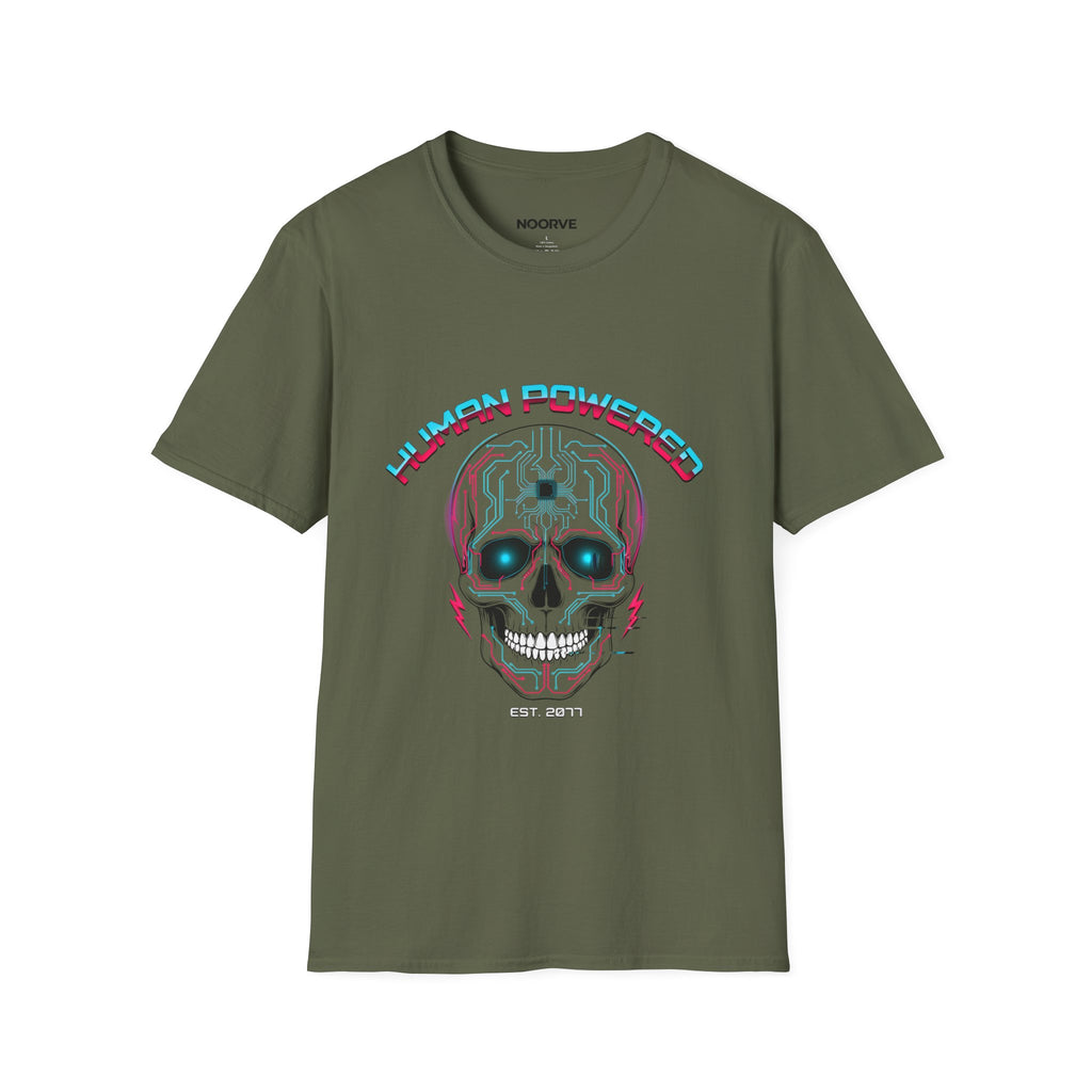 Skull "Human Powered" Graphic T-Shirt