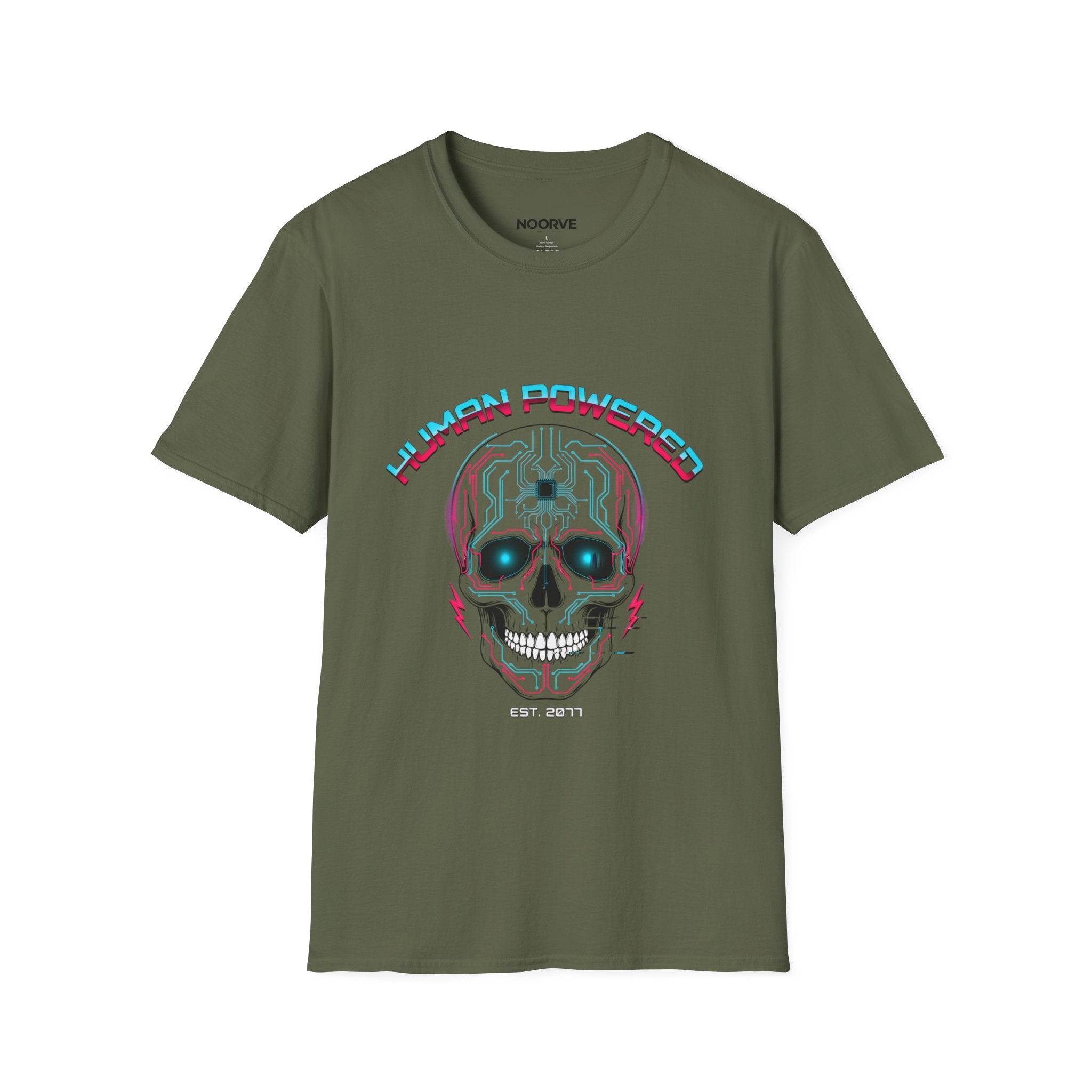 Skull "Human Powered" Graphic T-Shirt