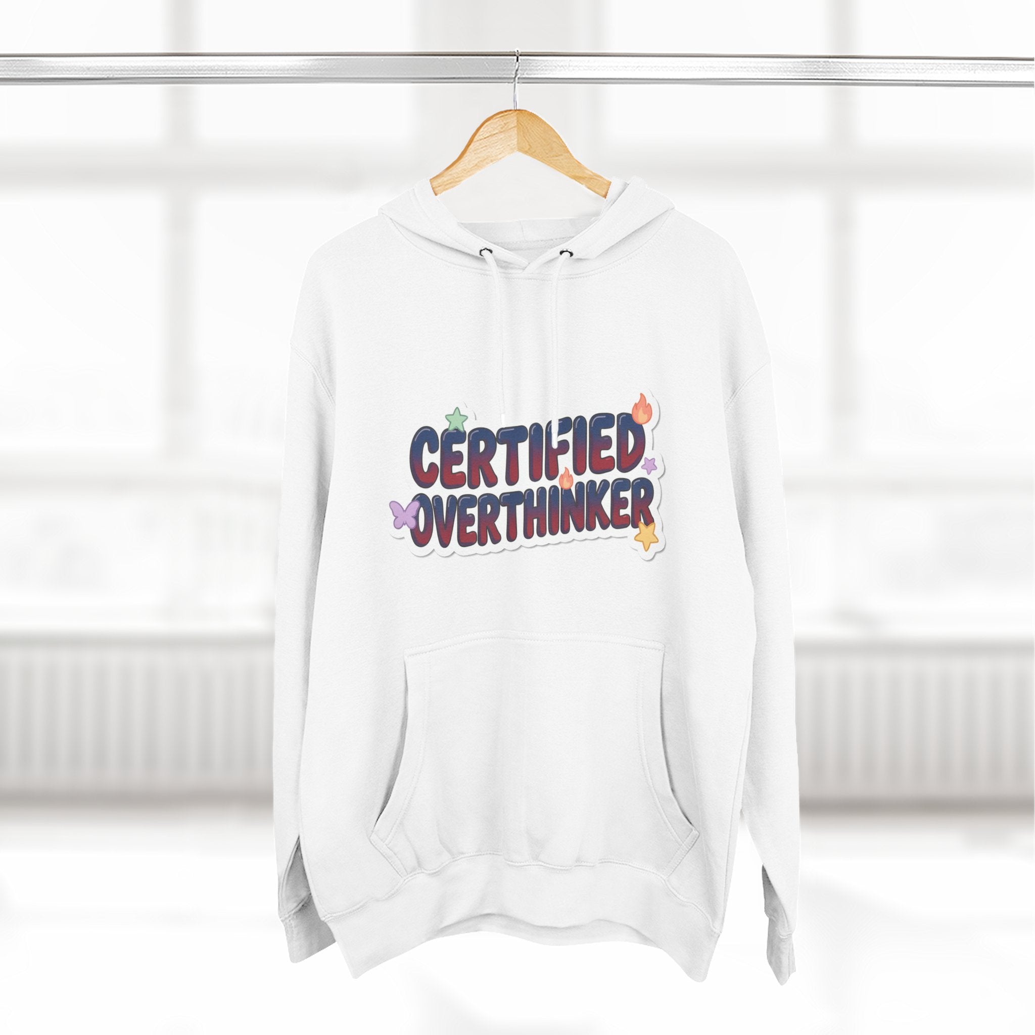 Hoodie — 'Certified Overthinker' & 'Anti Surfing Sun Club' Graphic Pullover