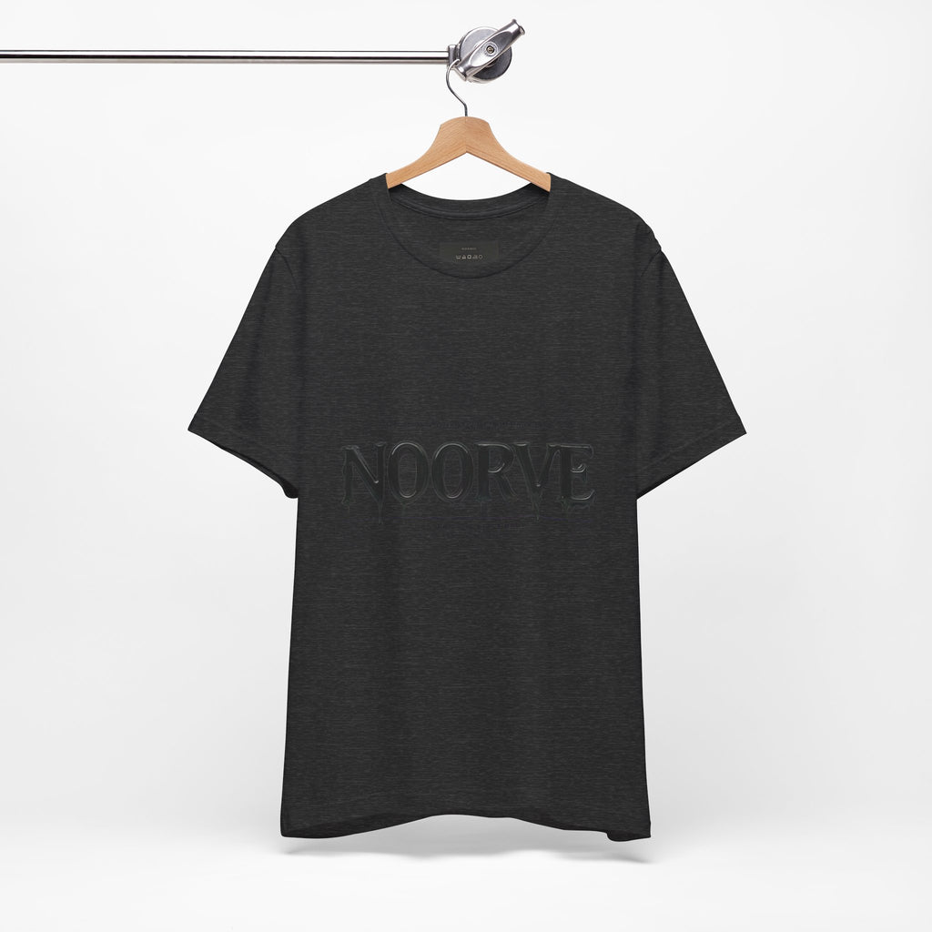 Noorve Drip Logo T-Shirt — Graphic White Tee with Gothic Dripping Text