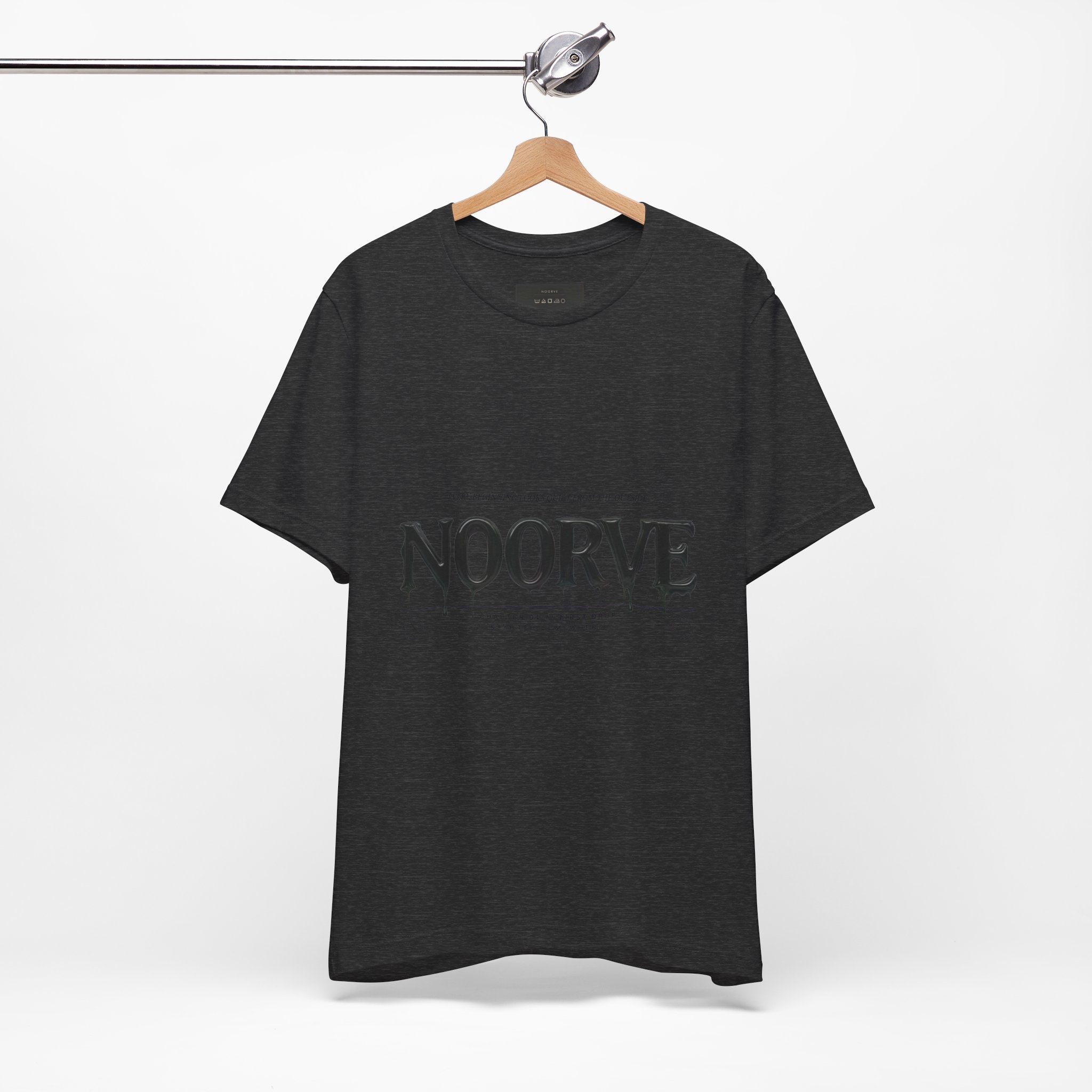 Noorve Drip Logo T-Shirt — Graphic White Tee with Gothic Dripping Text