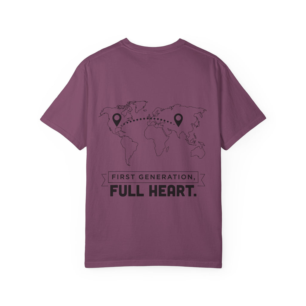 Home Is Two Places T-Shirt — "First Generation, Full Heart" Graphic Tee