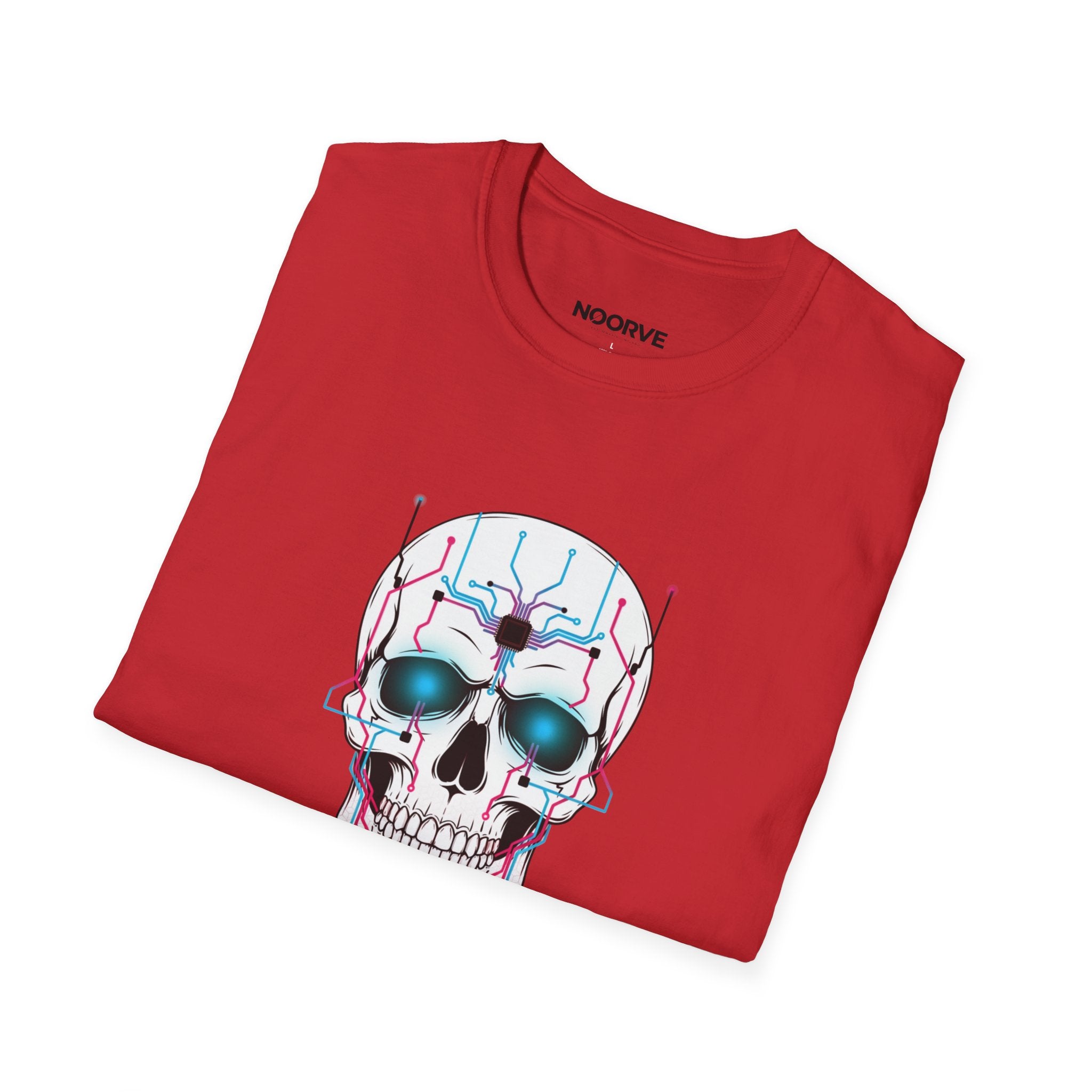Cyber Skull T‑Shirt — 'Human Powered' Retro Futuristic Graphic Tee