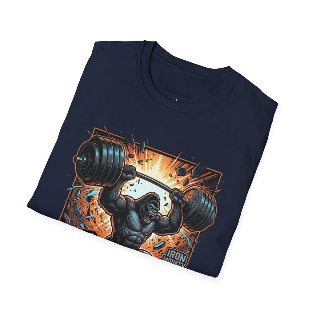 Motivational Weightlifting T-Shirt — 'No Excuses' Gorilla Gym Tee