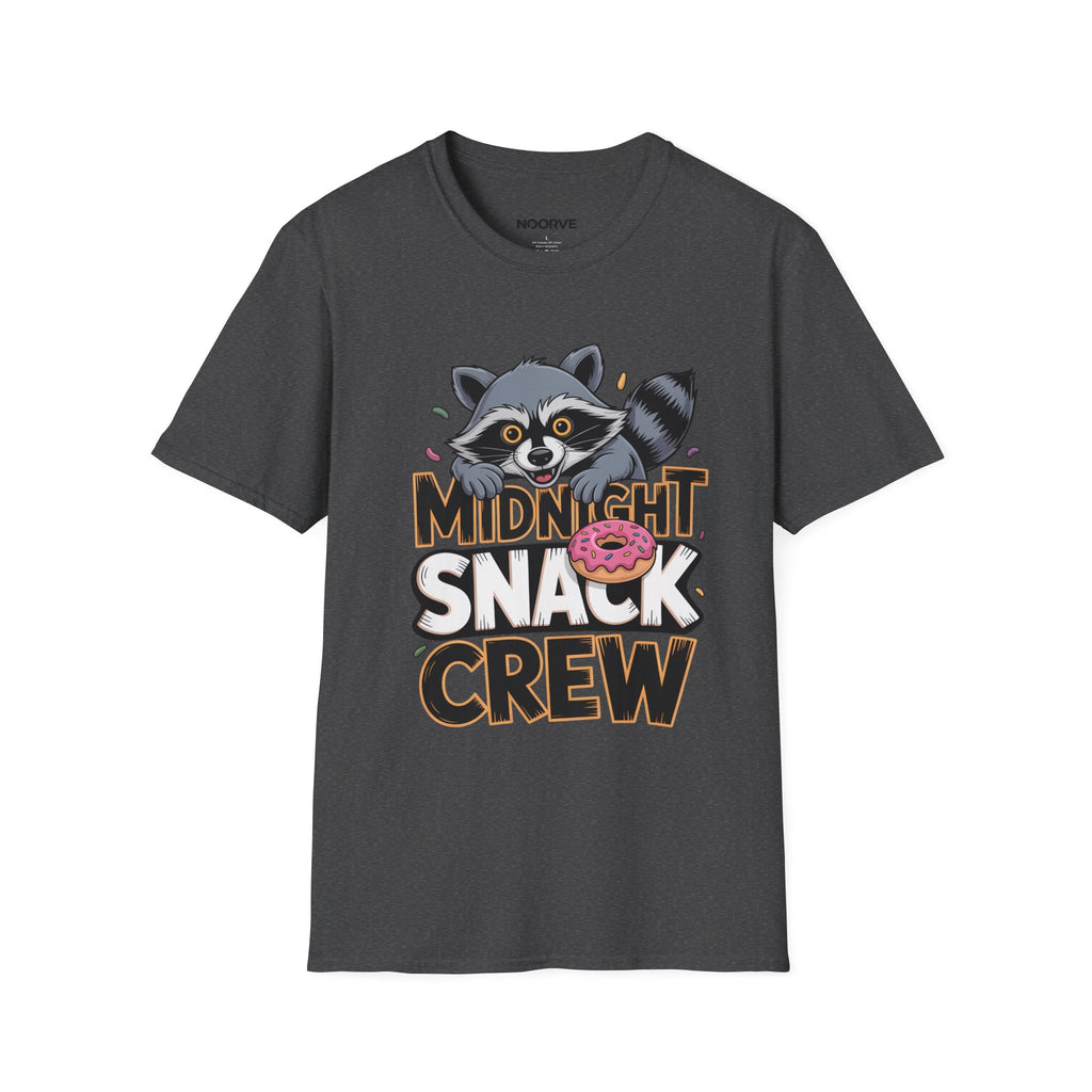 Midnight Snack Crew T-Shirt — Cute Raccoon Donut Tee