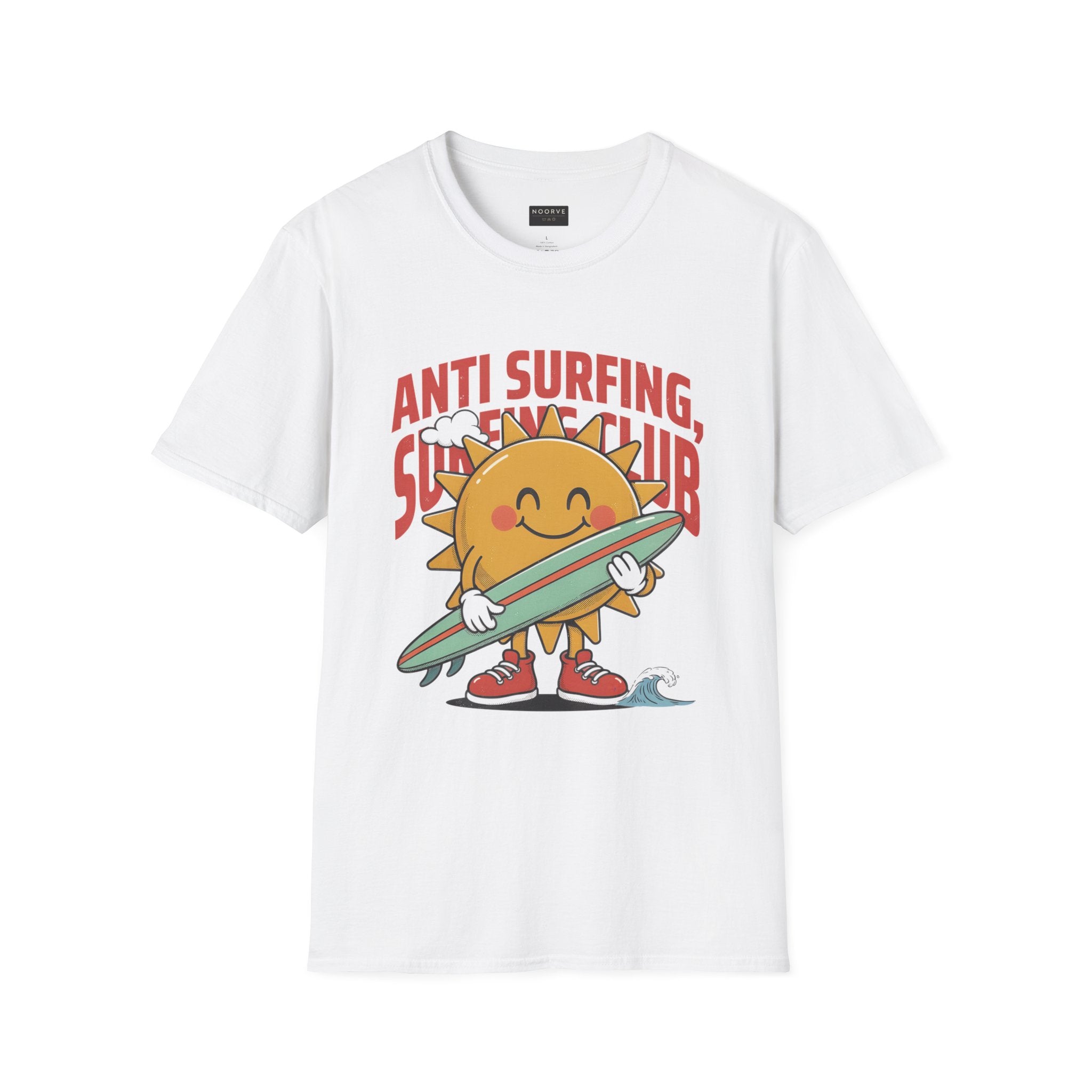 Anti Surfing Sun Club T-Shirt — Funny Retro Surfing Graphic Tee