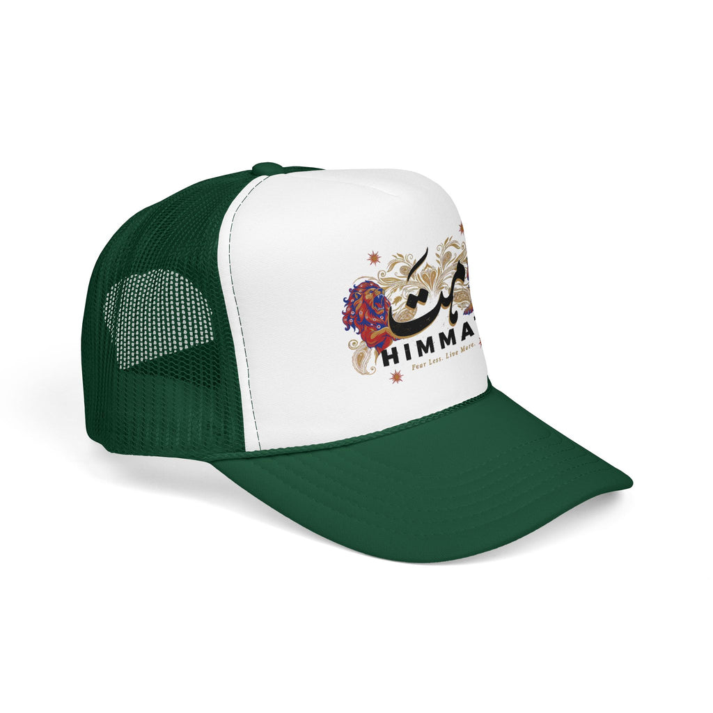 Trucker Hat — Vintage Floral Rose Skull Design (Live Loud, Live More)