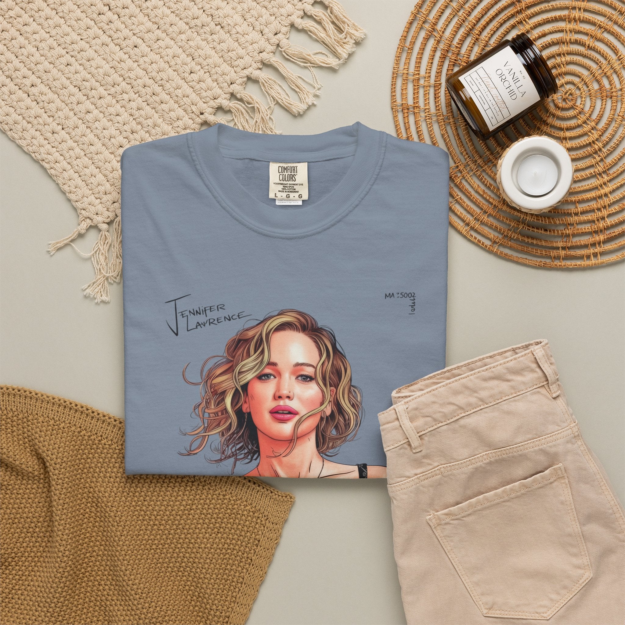 La Vie Est Belle Graphic T-Shirt — Feminine Portrait & Floral Back Print