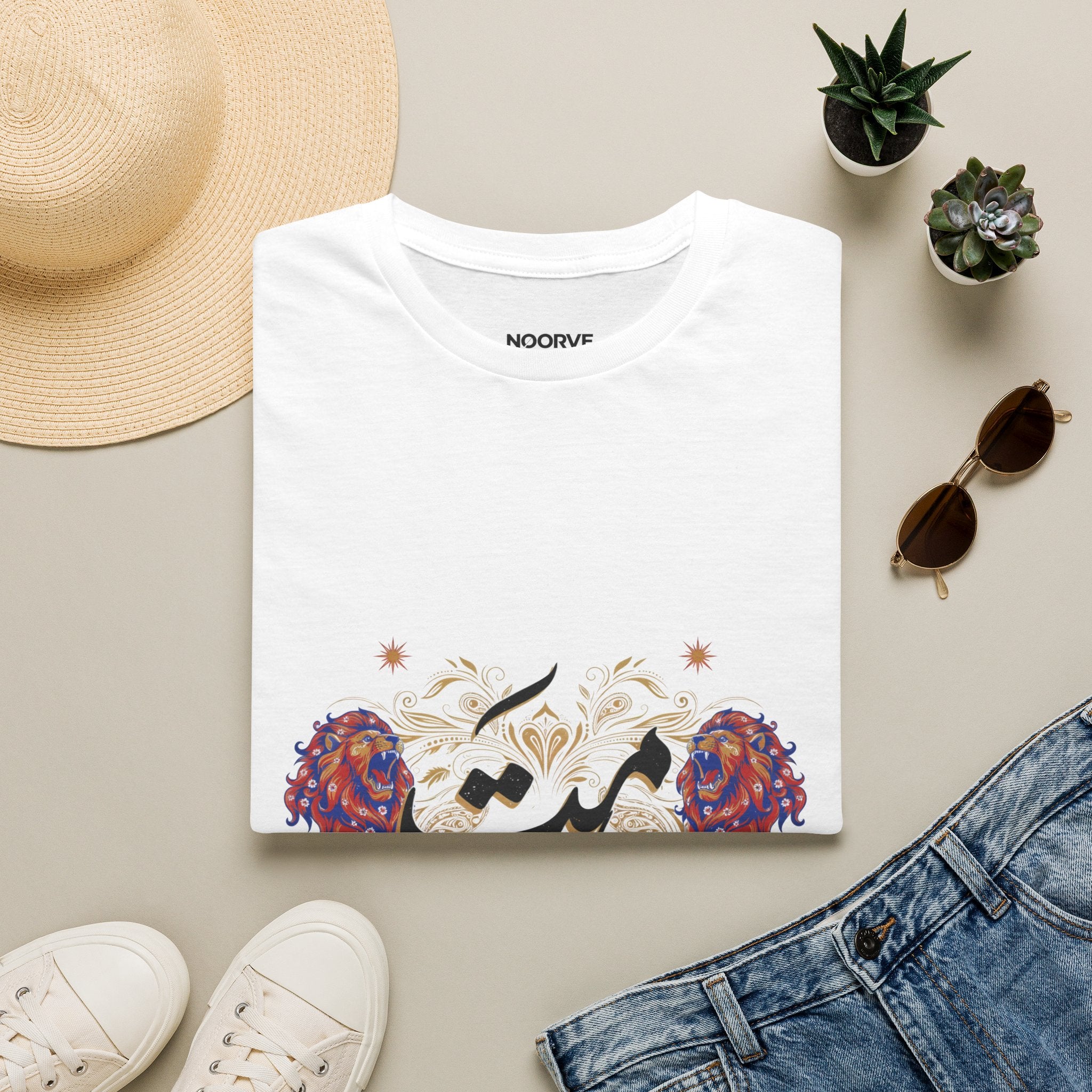 Himmat Floral Calligraphy T-Shirt — Inspirational Urdu Design | Noorve | T-Shirt