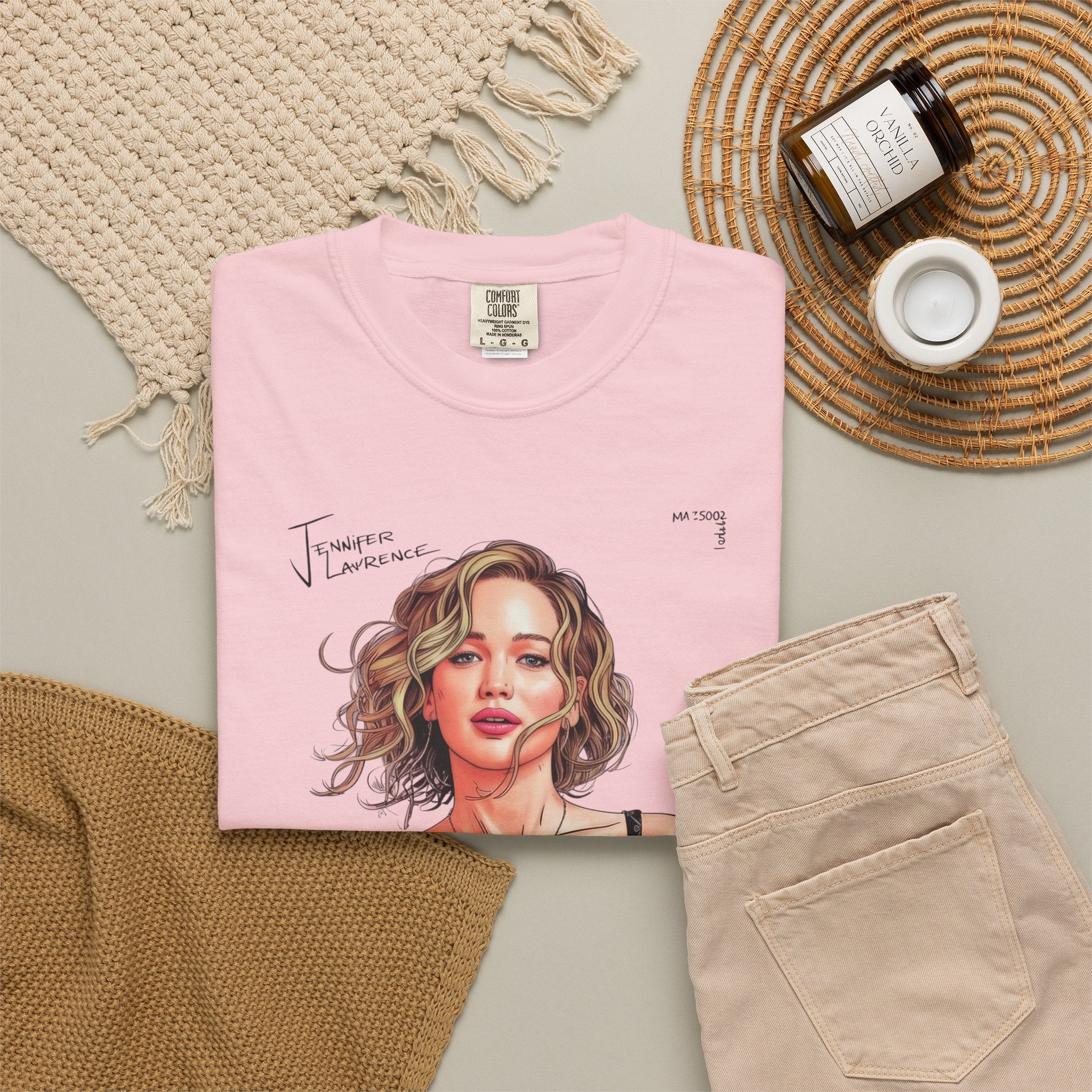 La Vie Est Belle Graphic T-Shirt — Feminine Portrait & Floral Back Print