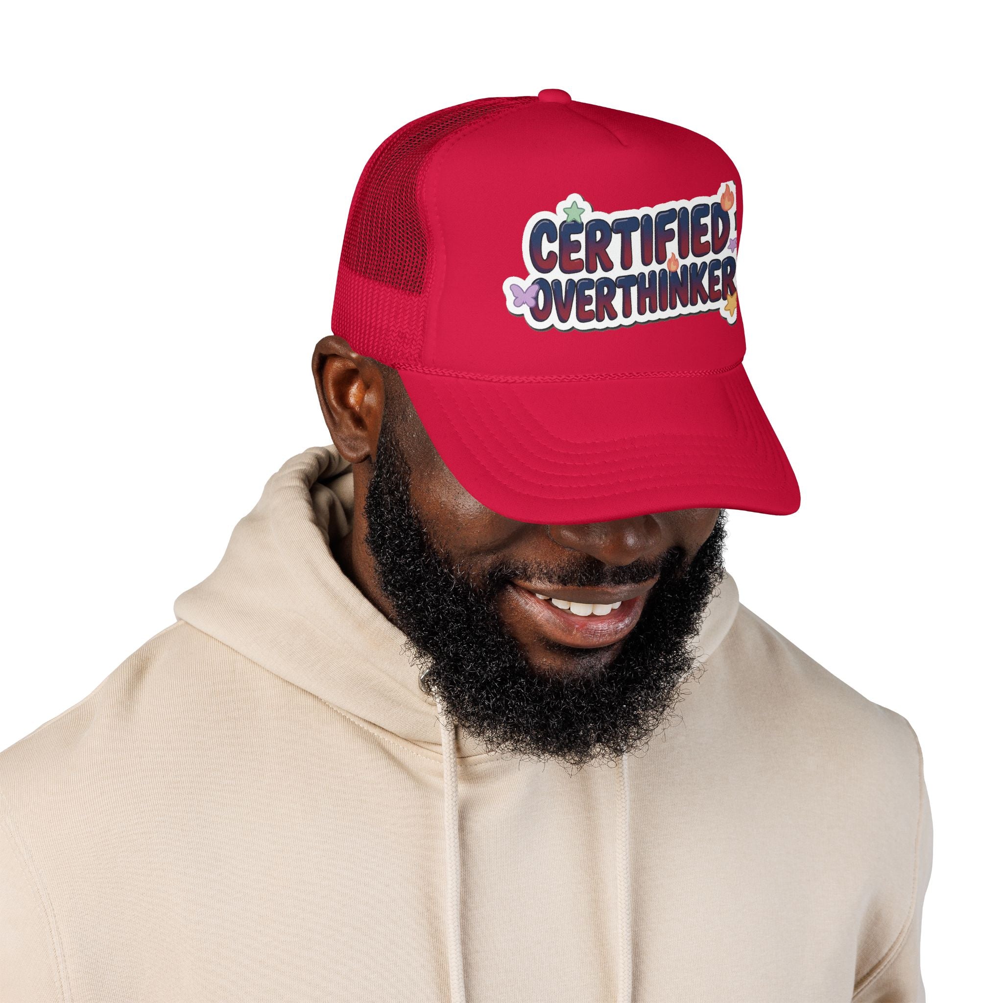 Trucker Hat — "Certified Overthinker" Foam Patch Cap