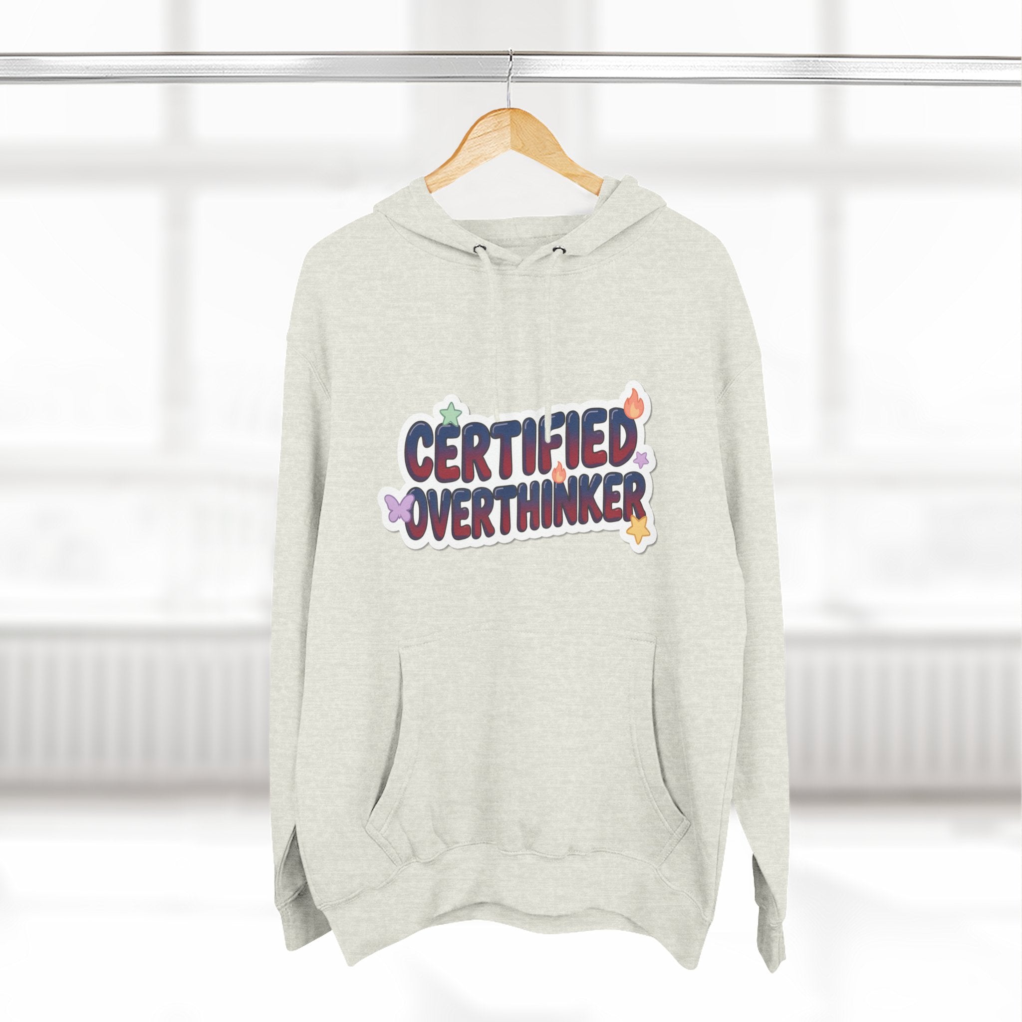 Hoodie — 'Certified Overthinker' & 'Anti Surfing Sun Club' Graphic Pullover