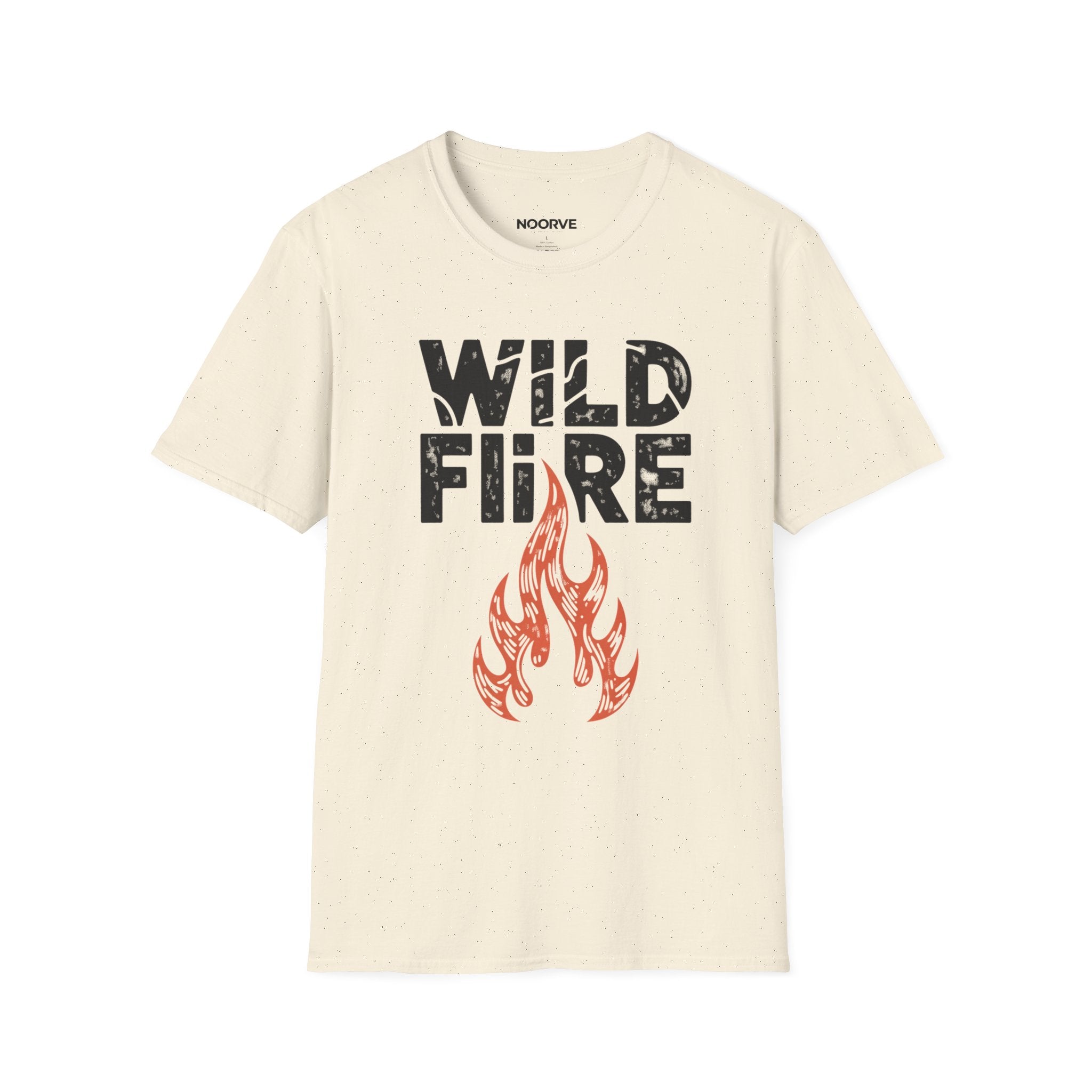 Wild Fire Graphic T‑Shirt — Bold Flame Typography Tee