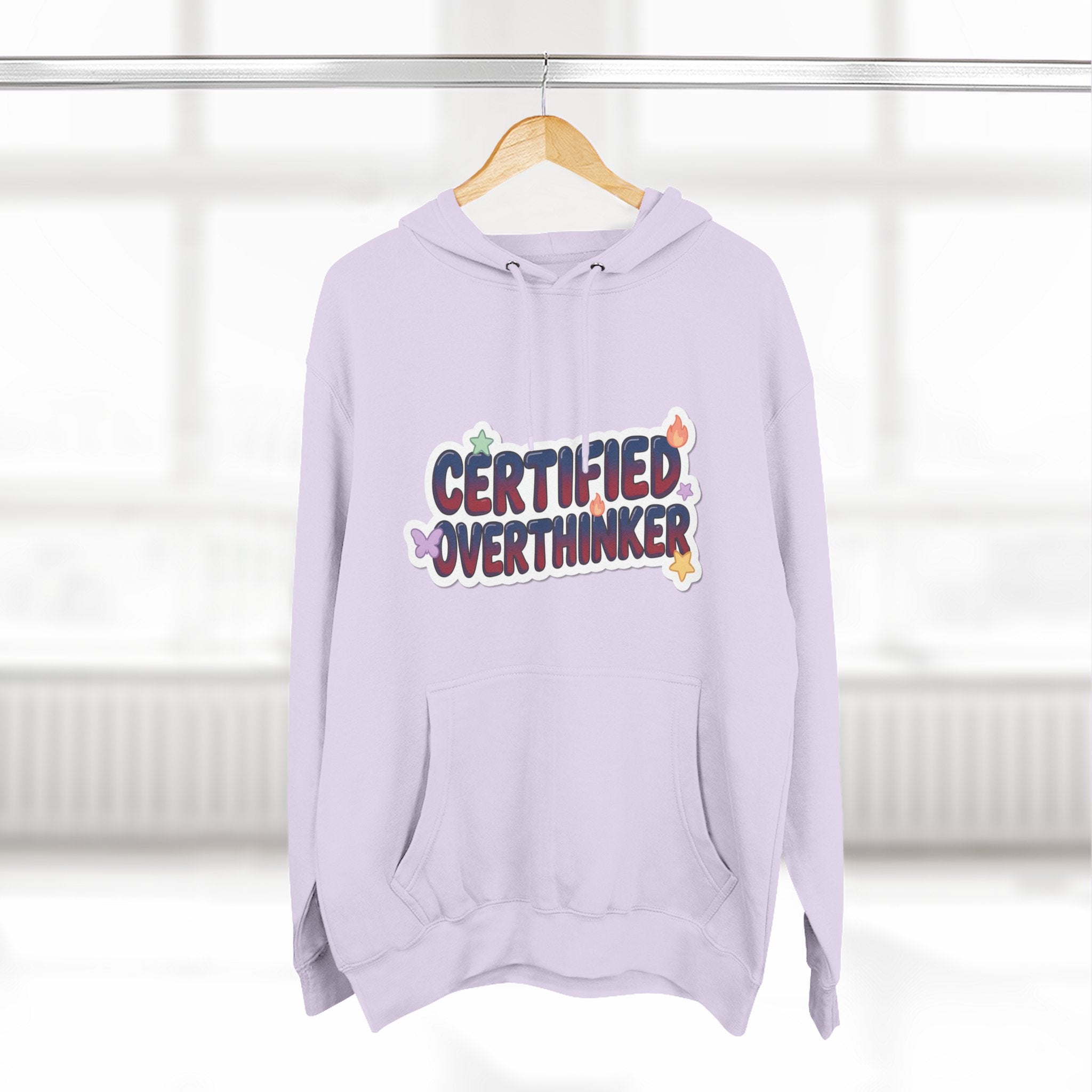 Hoodie — 'Certified Overthinker' & 'Anti Surfing Sun Club' Graphic Pullover