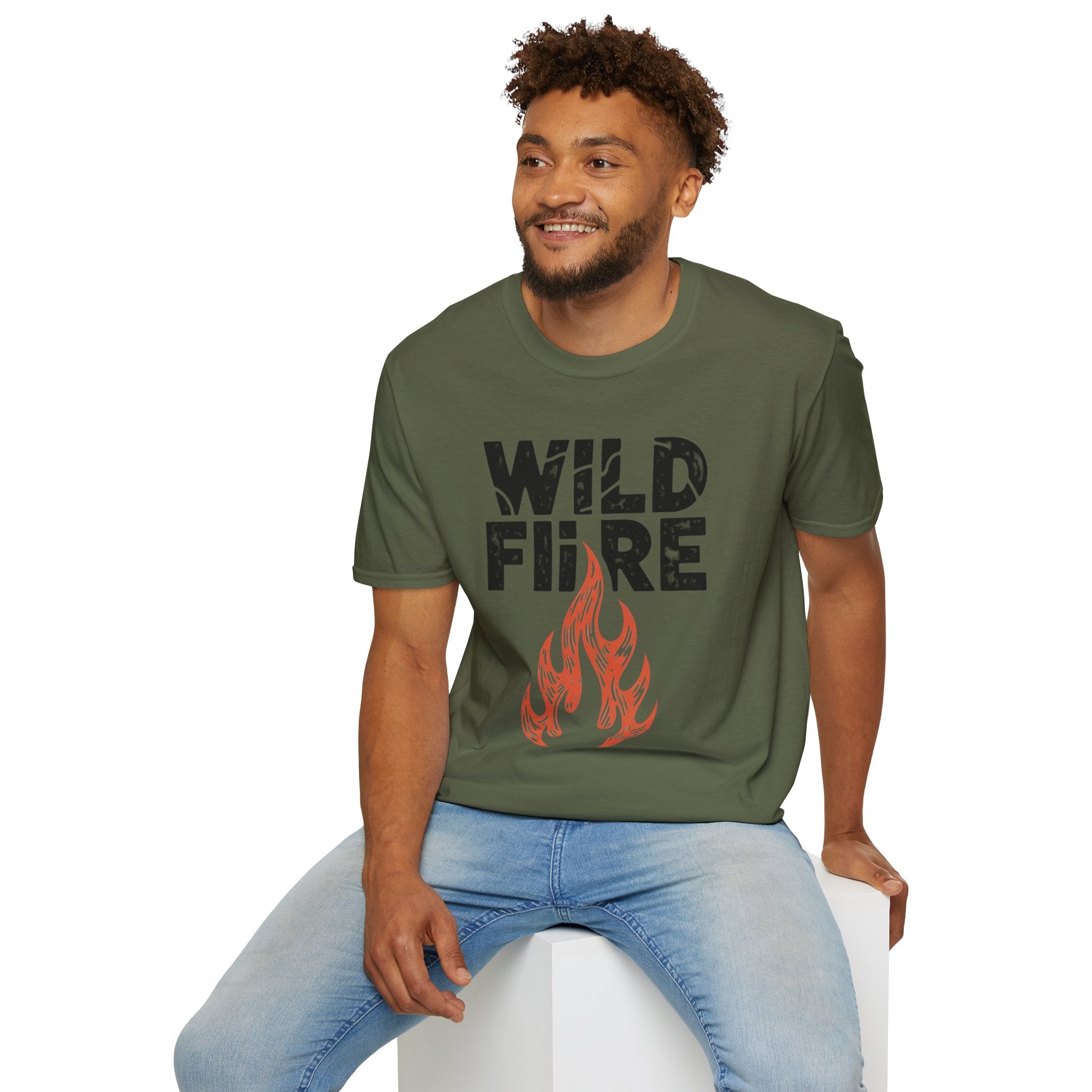 Wild Fire Graphic T-Shirt — Bold Flame Typography Tee | Noorve | T-Shirt