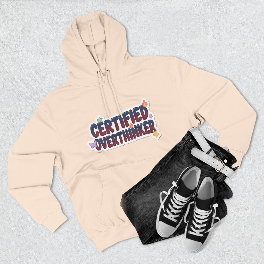 Hoodie — 'Certified Overthinker' & 'Anti Surfing Sun Club' Graphic Pullover