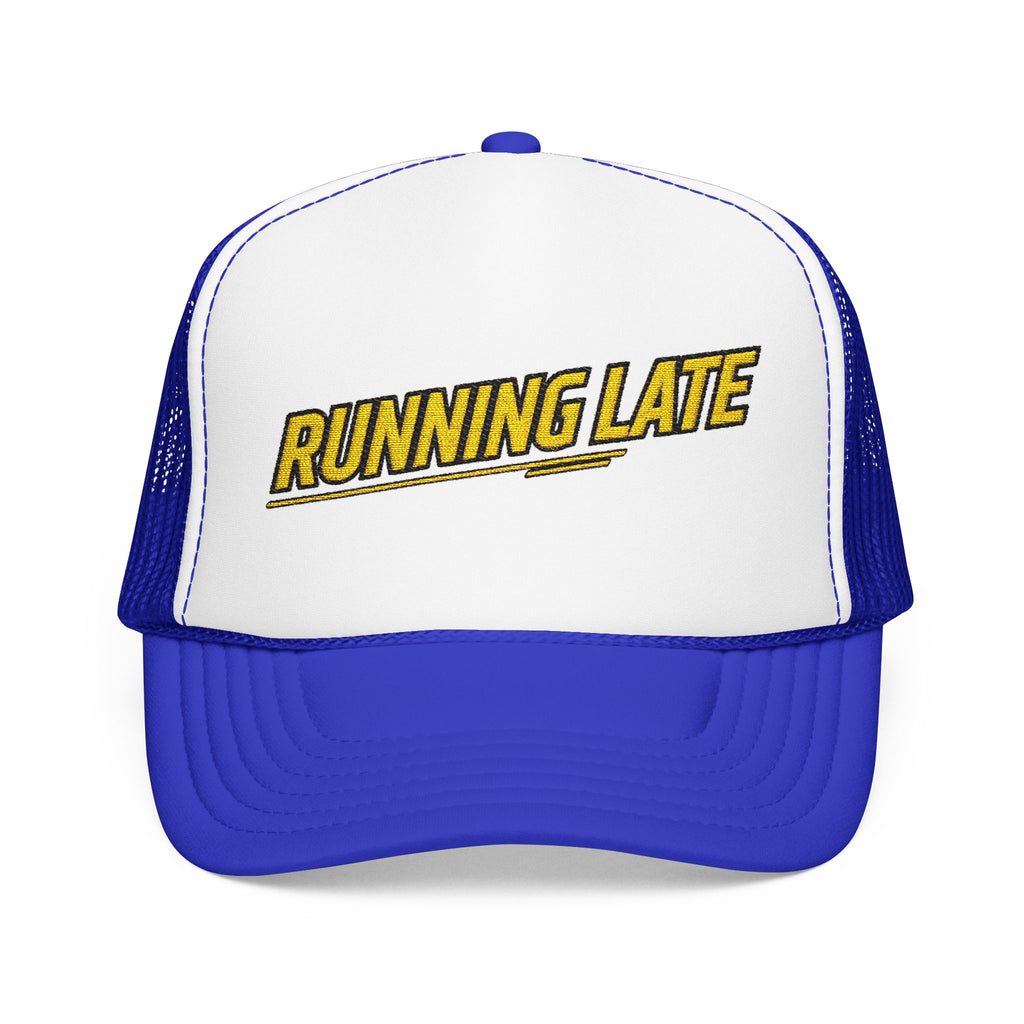 Running Late Trucker Hat — Funny Retro Foam Mesh Cap | Noorve | Hats