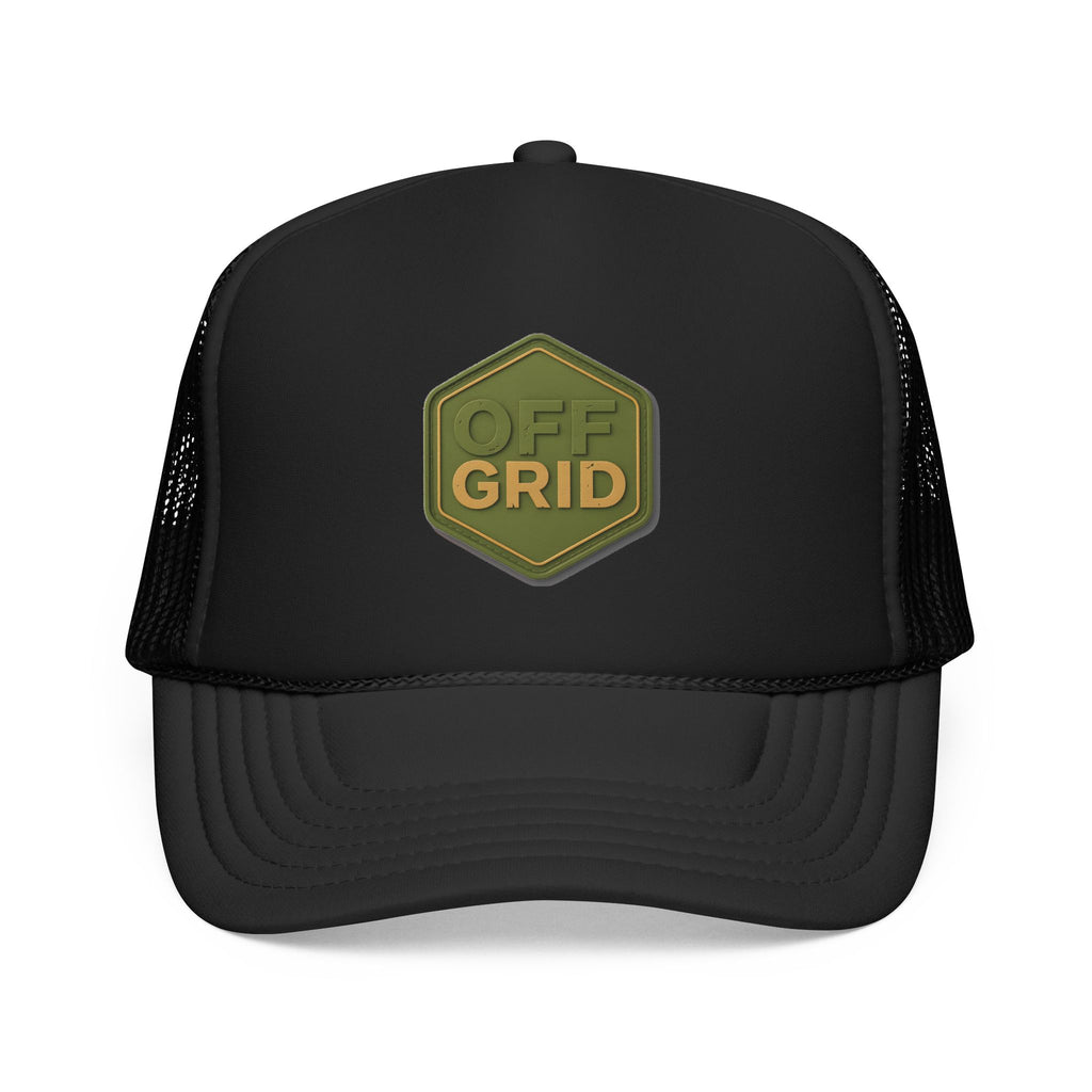 Off Grid Trucker Hat — Outdoor Adventure Foam Mesh Cap