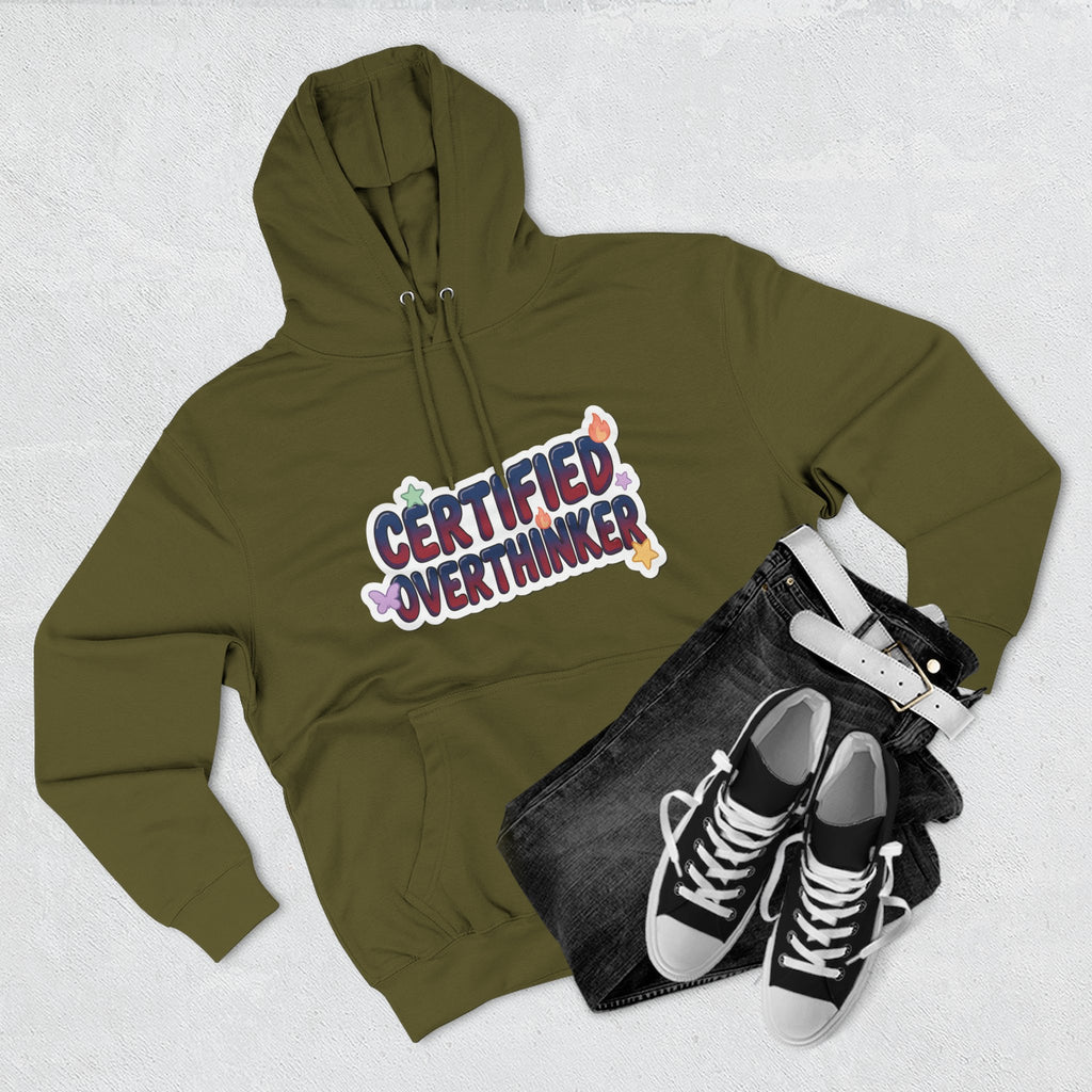 Hoodie — 'Certified Overthinker' & 'Anti Surfing Sun Club' Graphic Pullover
