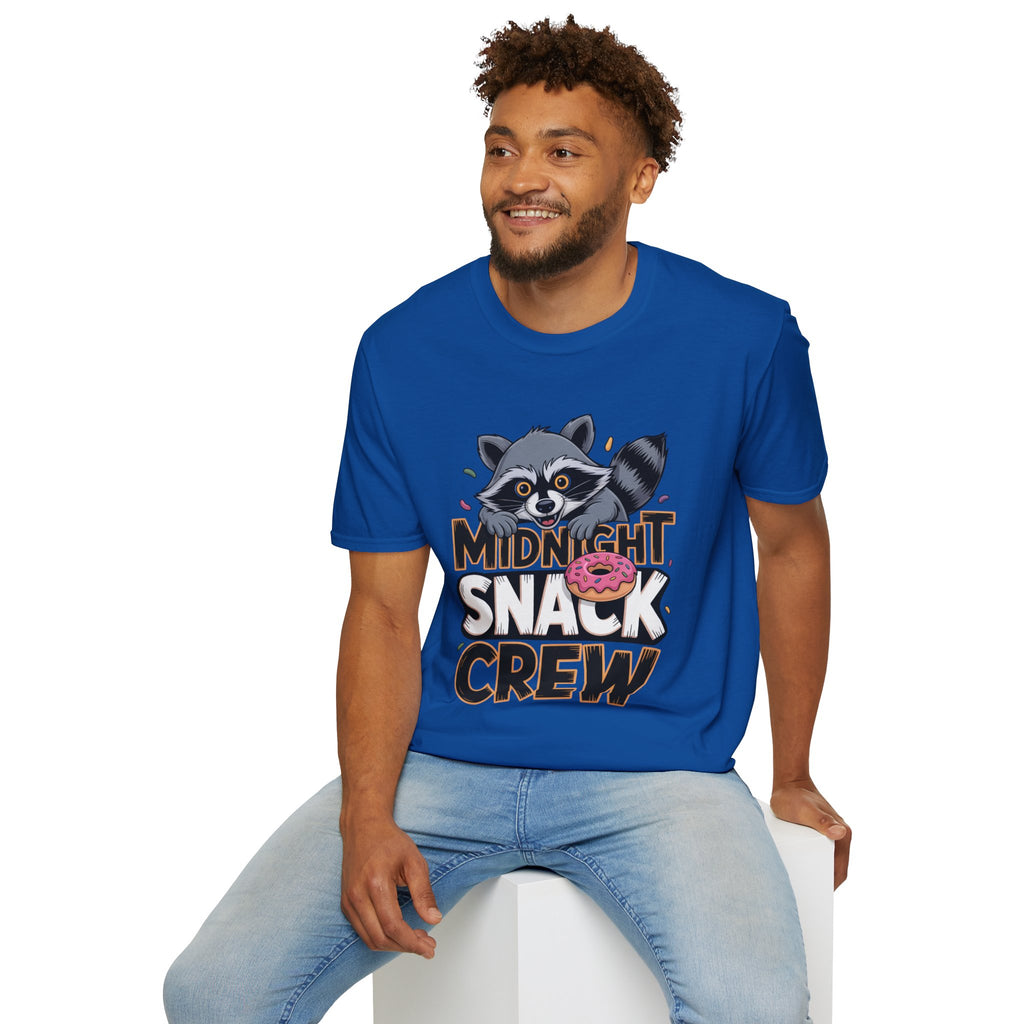 Midnight Snack Crew T-Shirt — Cute Raccoon Donut Tee