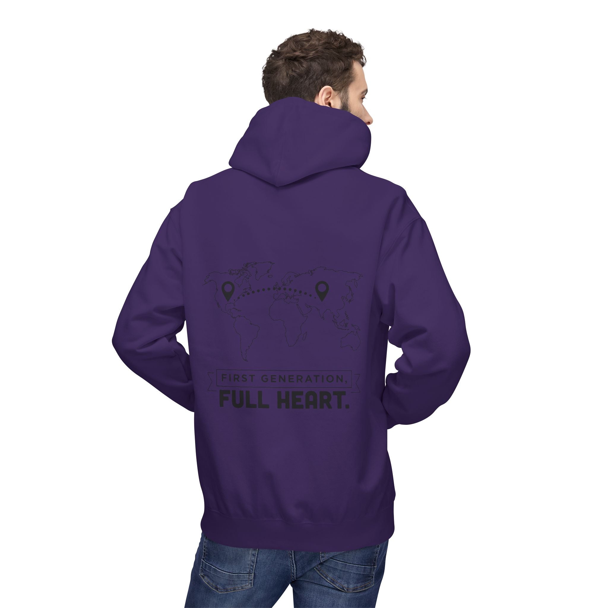 NoCrve 'First Generation, Full Heart' Hoodie — Inspirational Travel Map Pullover