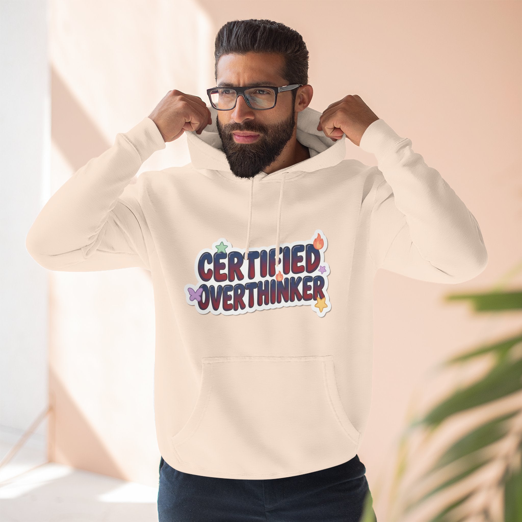 Hoodie — 'Certified Overthinker' & 'Anti Surfing Sun Club' Graphic Pullover | Noorve | Hoodie