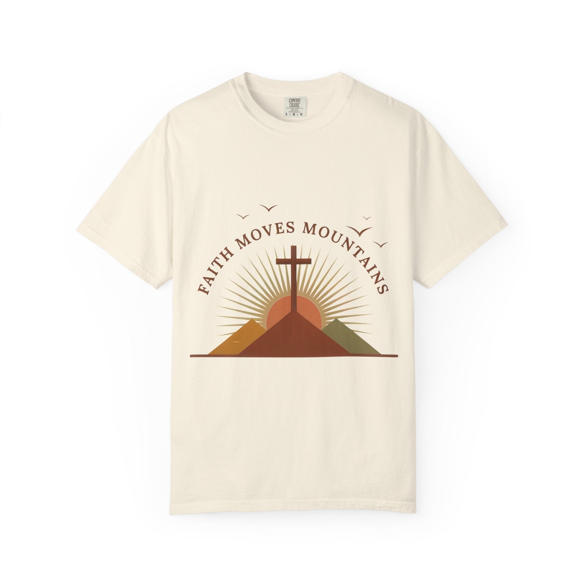 Faith Moves Mountains T-Shirt — Christian Cross Mountain Graphic Tee