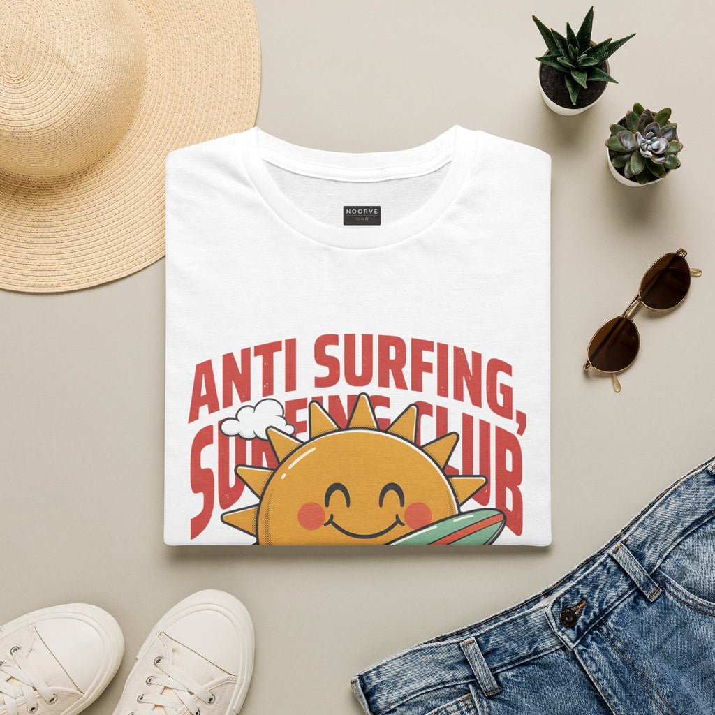 Anti Surfing Sun Club T-Shirt — Funny Retro Surfing Graphic Tee | Noorve | T-Shirt